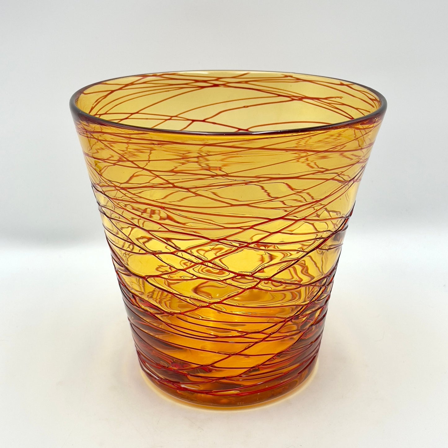 Vintage Durand Threaded Amber Art Glass Champagne Wine Cooler