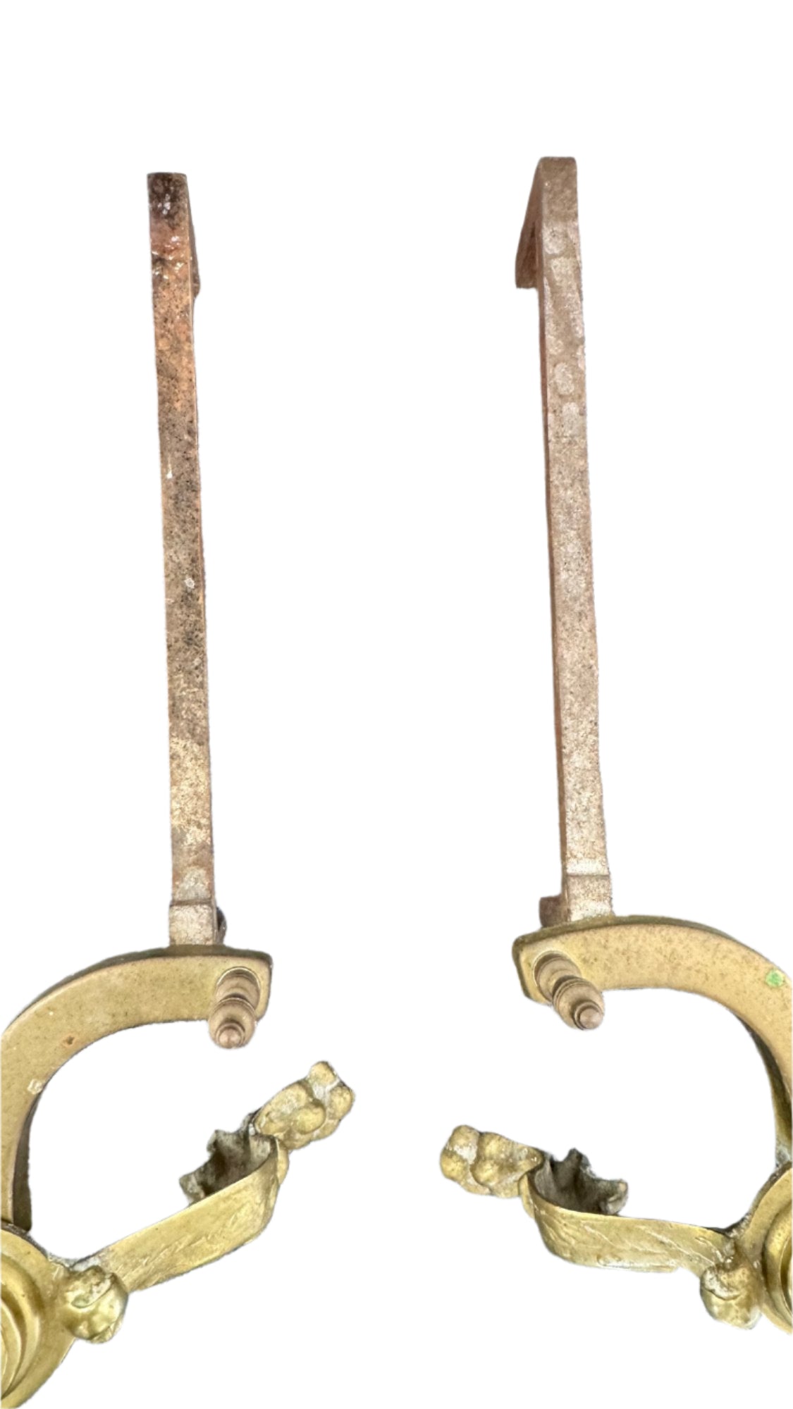 Andirons With Lion Masks and Paw Feet, c. 1900