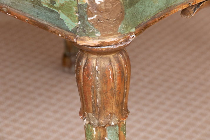 Authentic 18th Century Venetian Carved Wood And Gesso Hall Chair