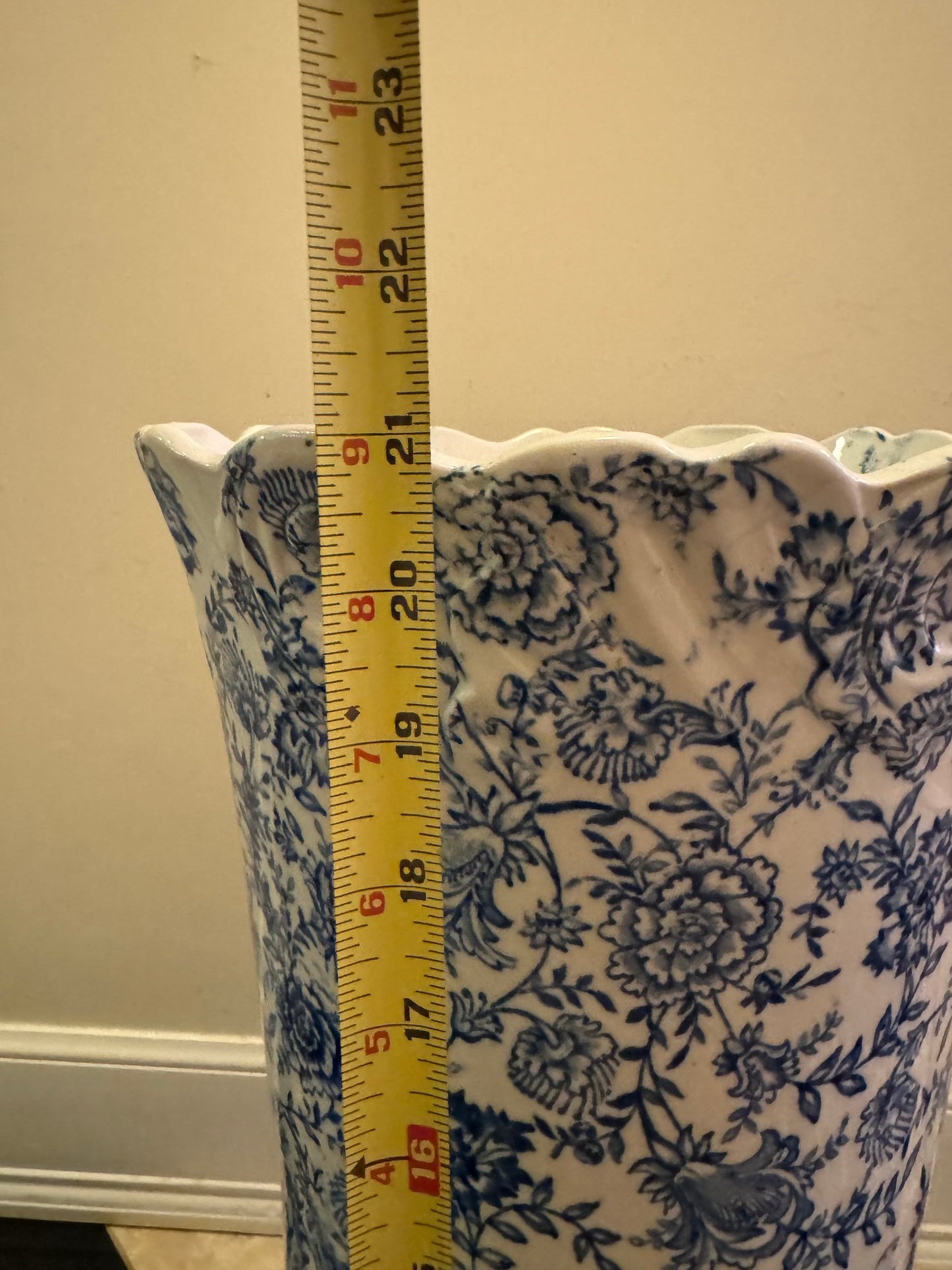 Antique Blue & White Umbrella Stand