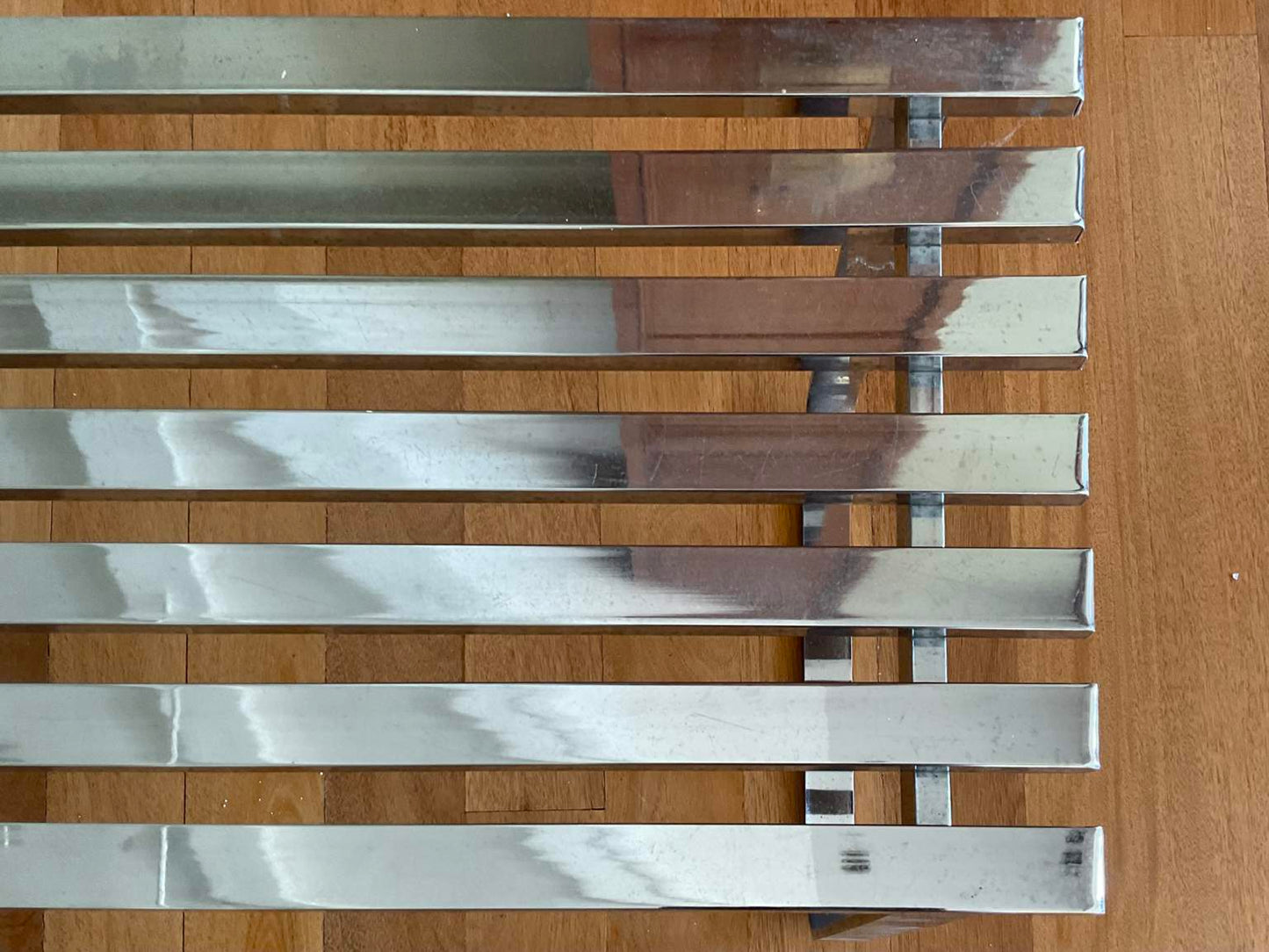 Vintage Milo Baughman Chrome Slatted Coffee Table Bench for DIA