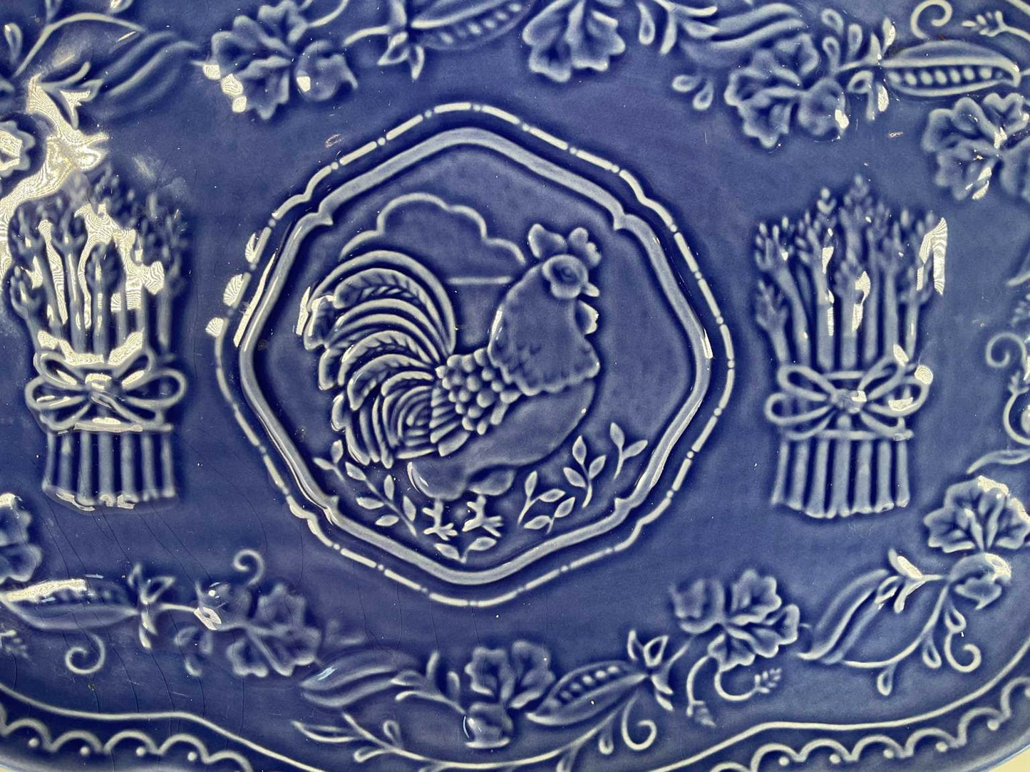 Blue Ceramic Platter “Le Jardin” By Suzanne Nicoll