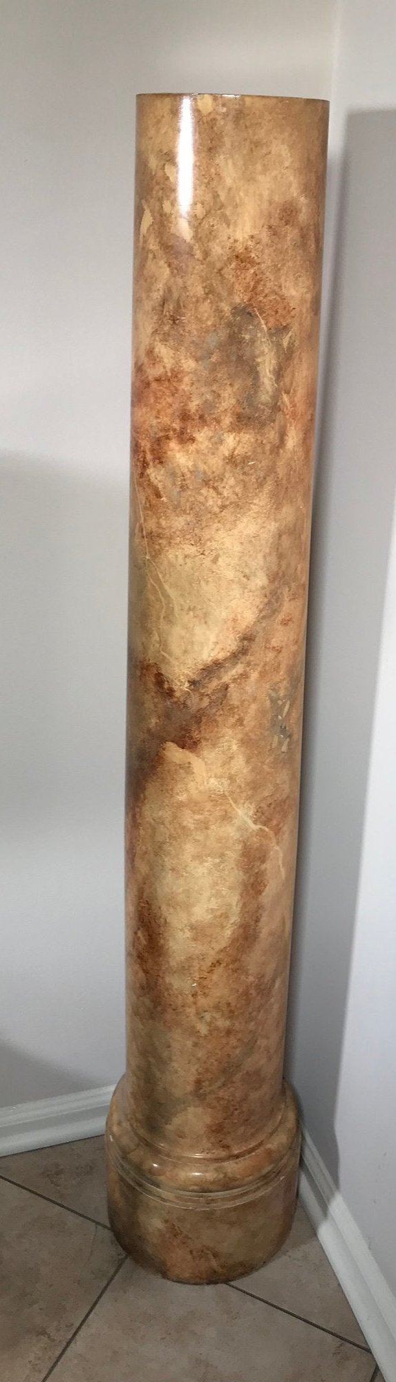 Stunning Tall Burl Wood Column, 48" X 10".