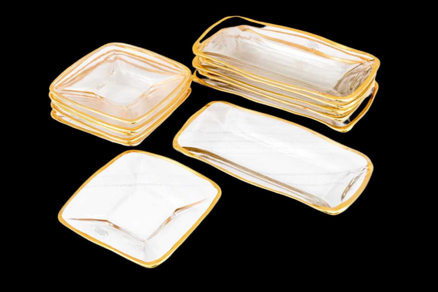 Vintage Set Of 12 Italian Gold Rimmed Plates