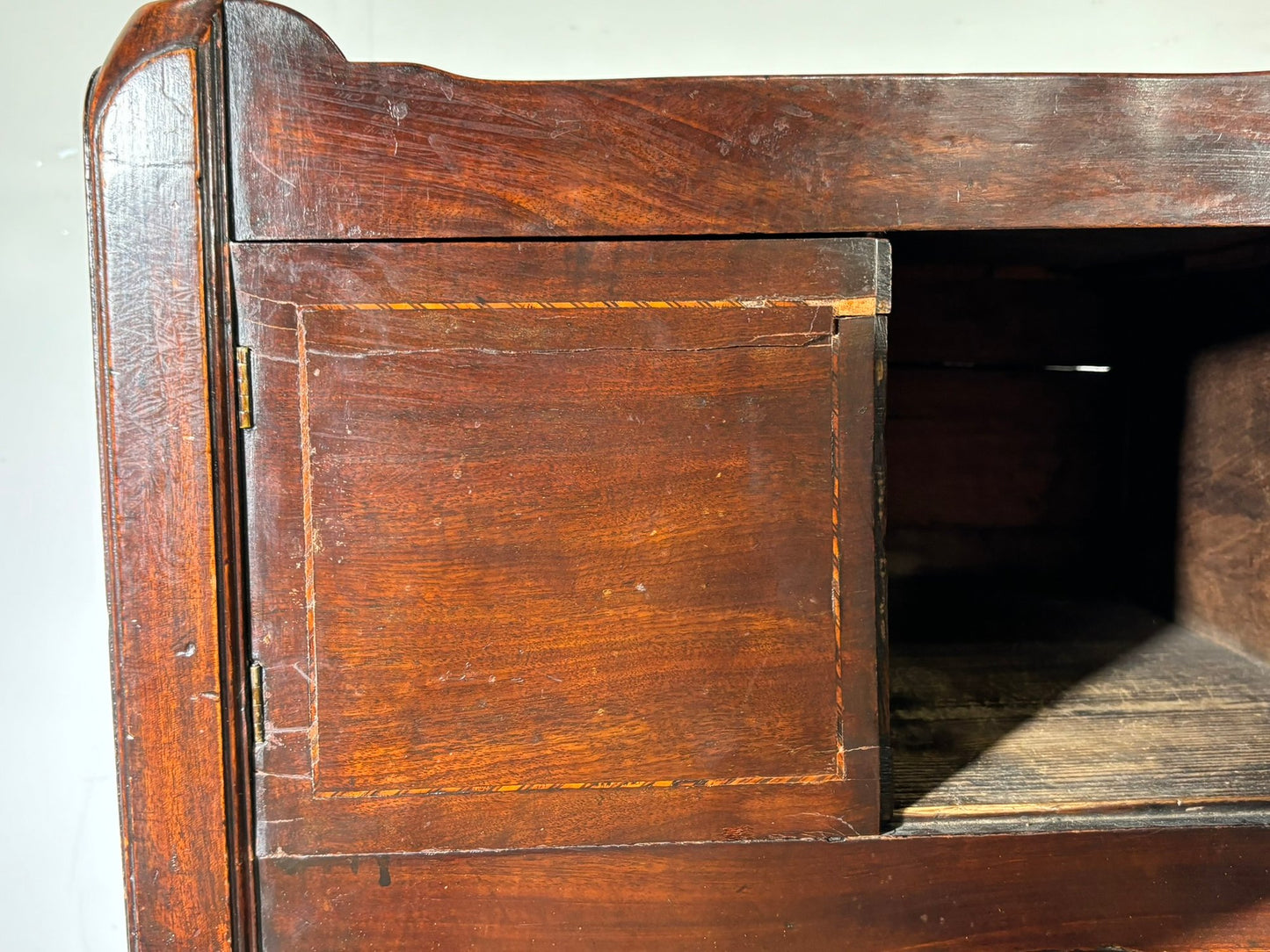 Rare Late 18th Century George III Bedside Table - Banded And Inlaid Mahogany