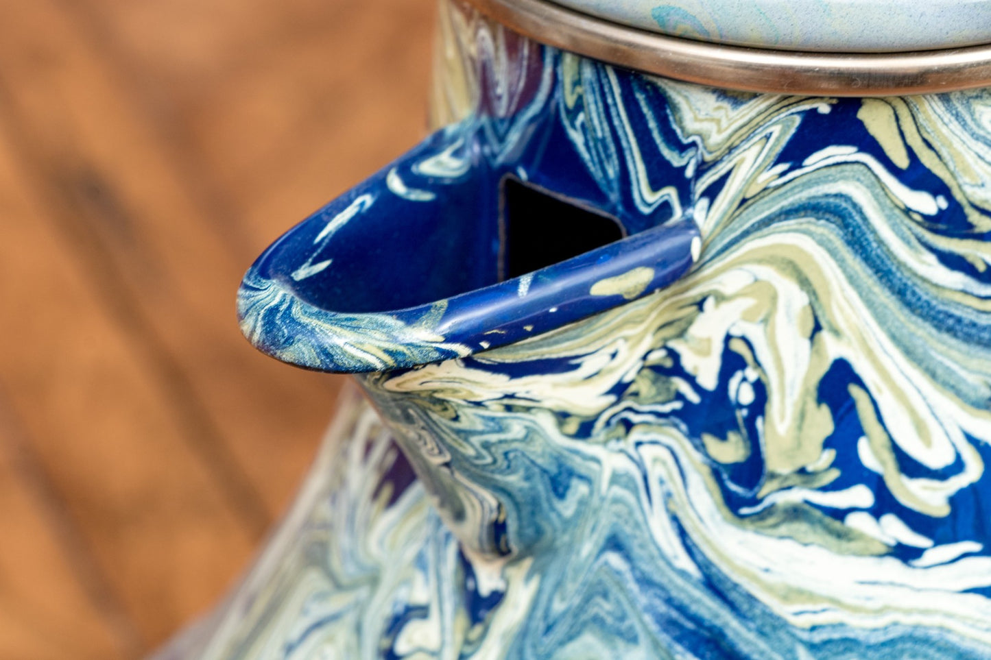Vintage MacKenzie-Childs Marbled Finished Ewer With Lid