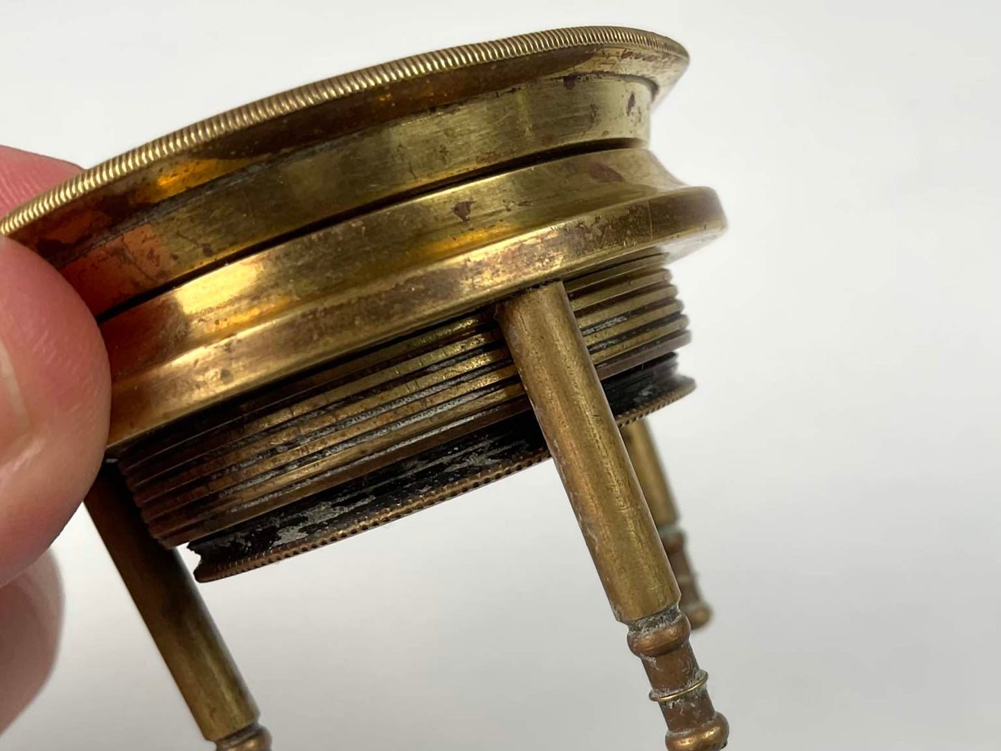 Antique Brass Loupe Magnifying Glass With Brass Tripod