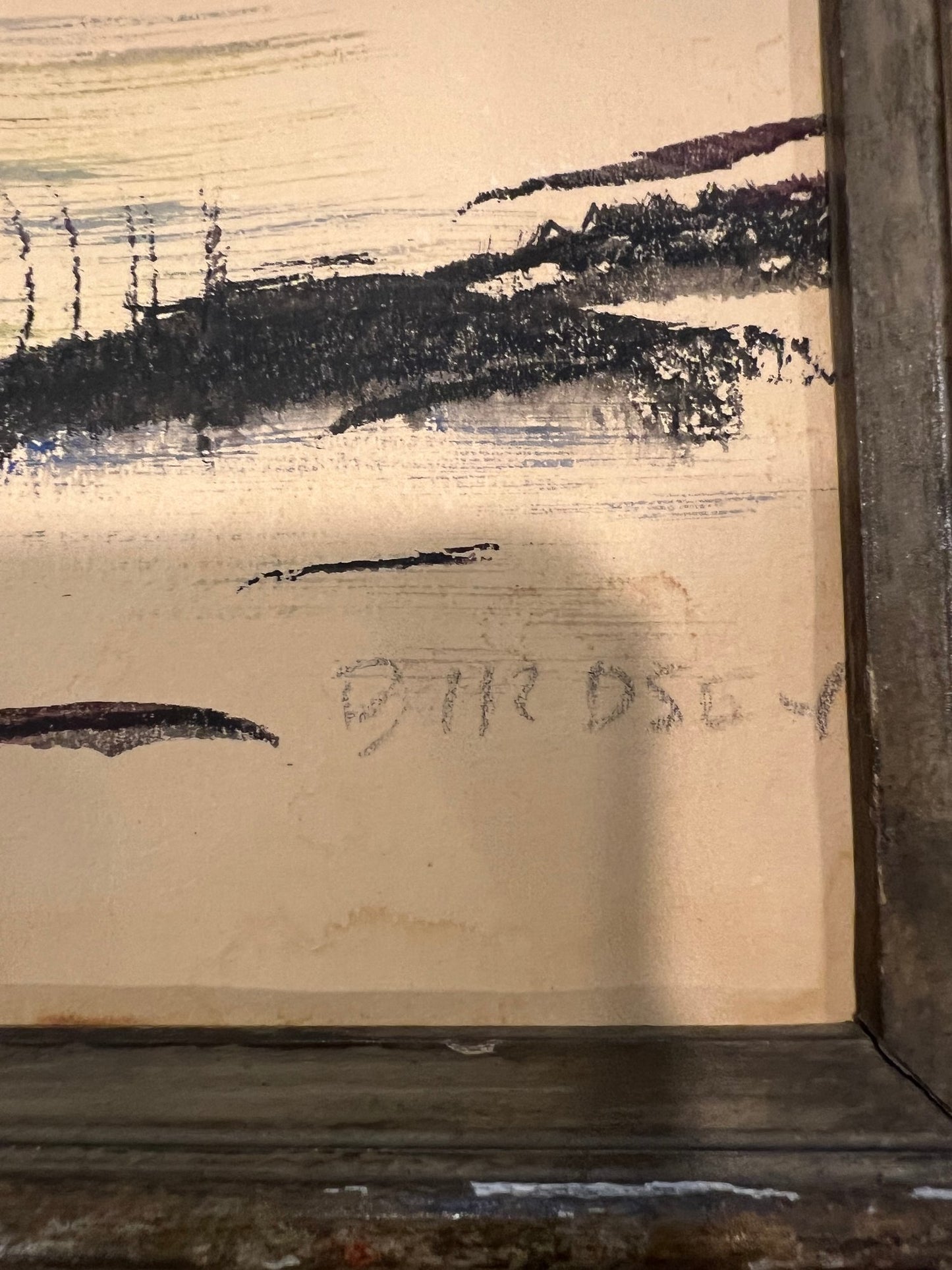 Alfred Birdsey Watercolor In Antique Frame,Original- Signed "Birdsey"