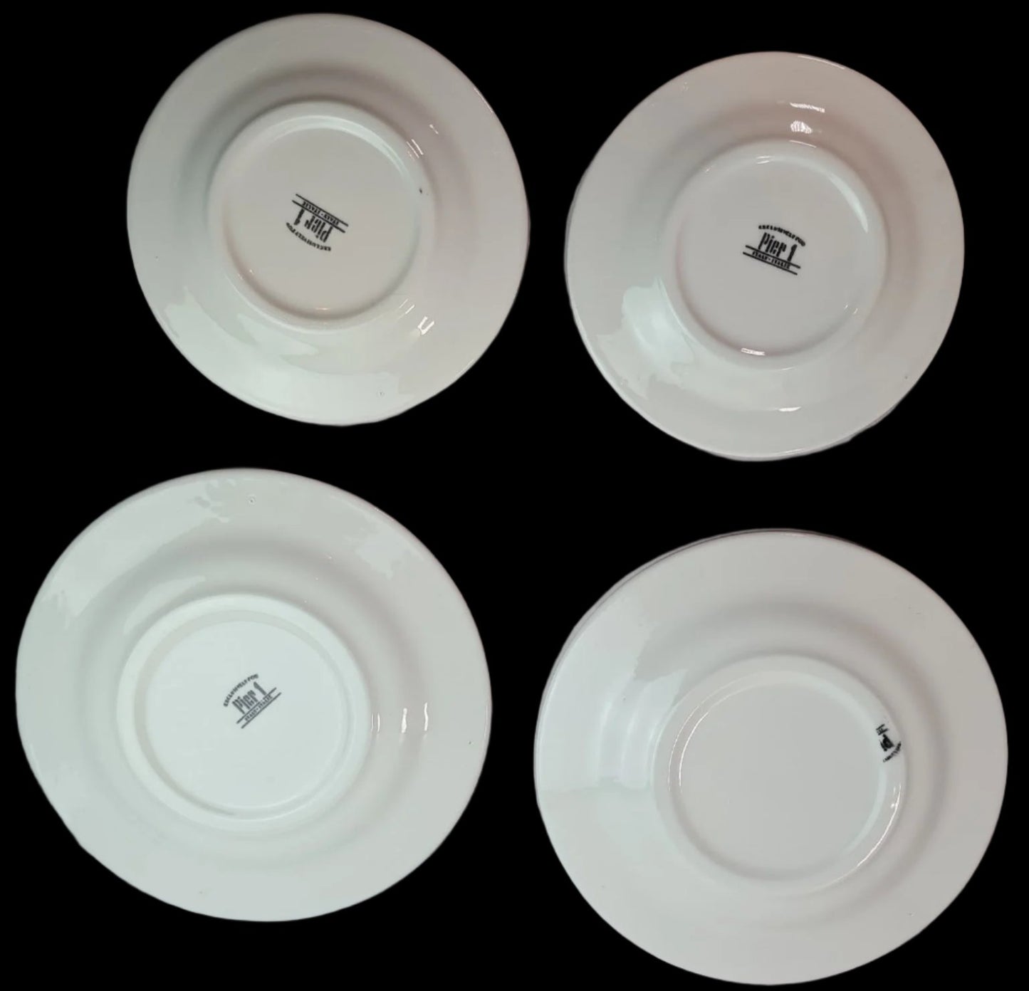 Vintage Handpainted and Glazed For Pier 1 in Italy Fruit Dinner-Salad Plates, Set of 4