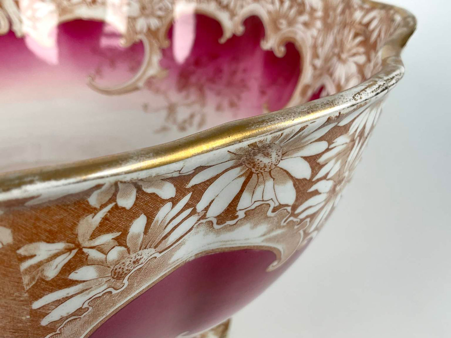 Antique Furnivals Porcelain Punchbowl