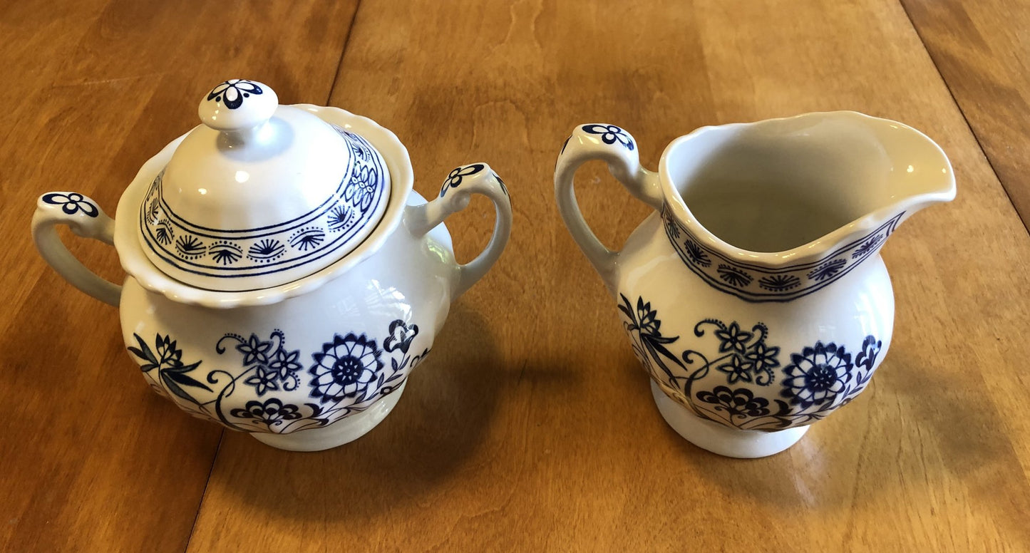 Vintage J & G Meakin England - Classic White Sugar & Creamer