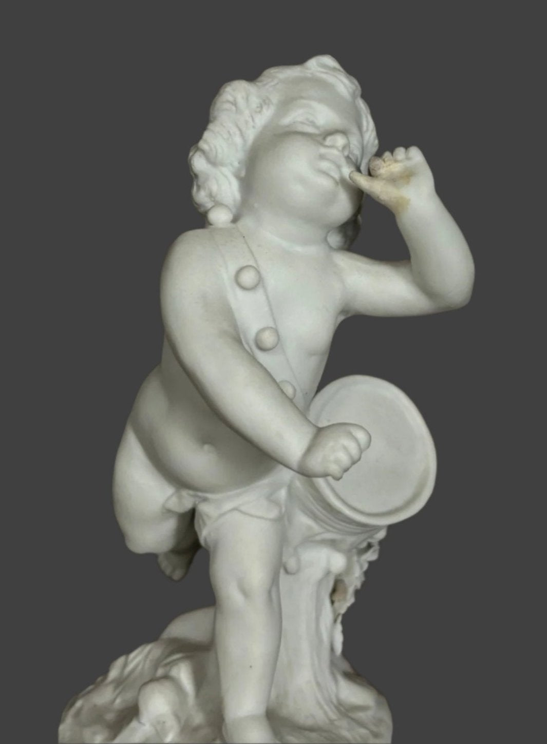 A Beautiful Pair Of Sevres Biscuit Porcelain Cherubim, On Cobalt Porcelain Plinths, 1776
