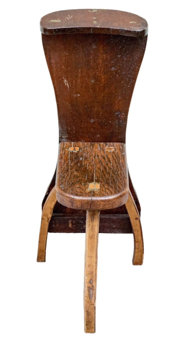 One of a Kind Artisanal Primitive Hand-Carved Wood Chair