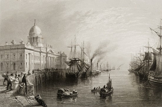 Vintage Picture of The Custom House, Dublin, Ireland