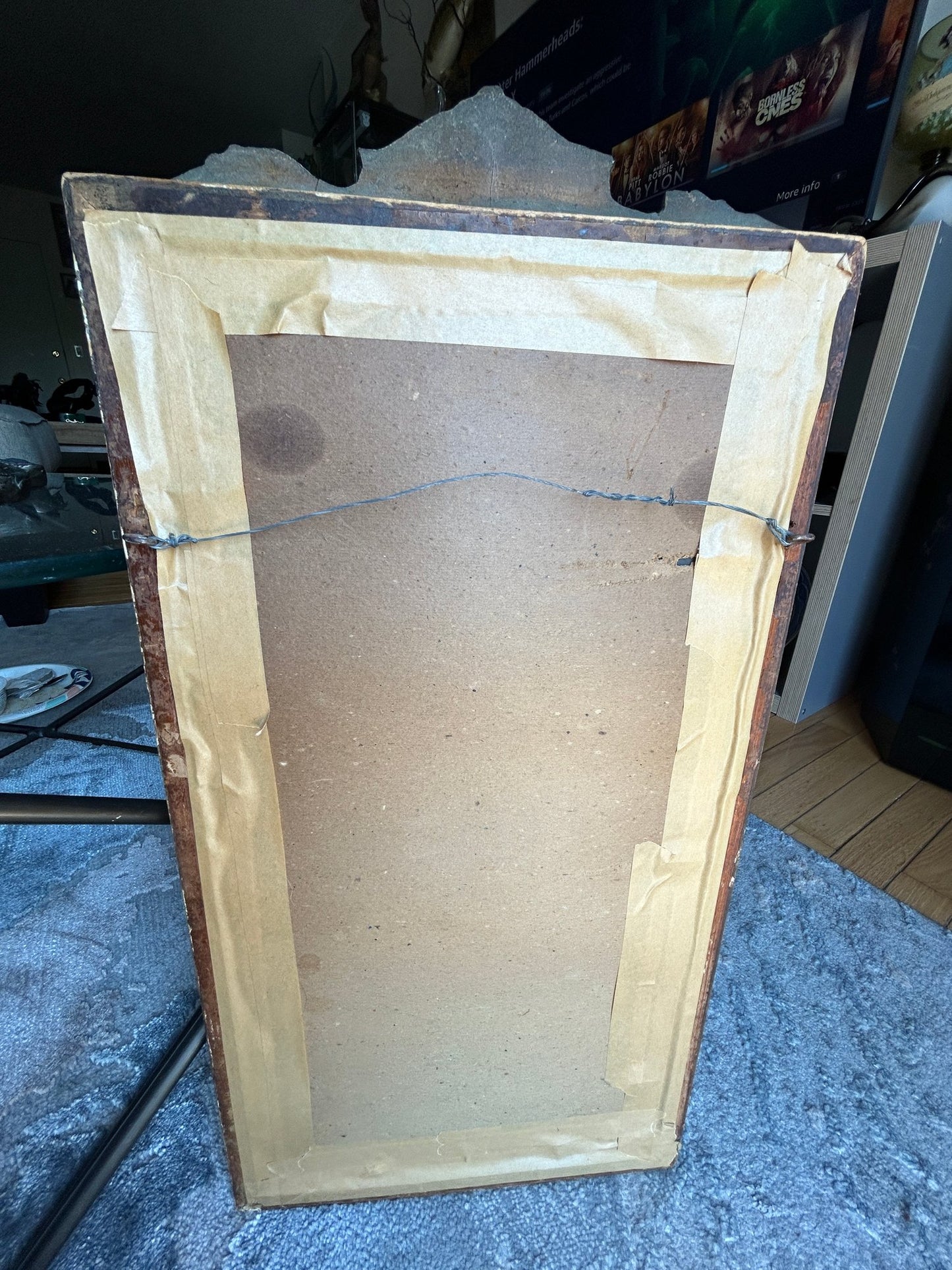 Early Vintage Carved Wood French Mirror With Beveled-panel