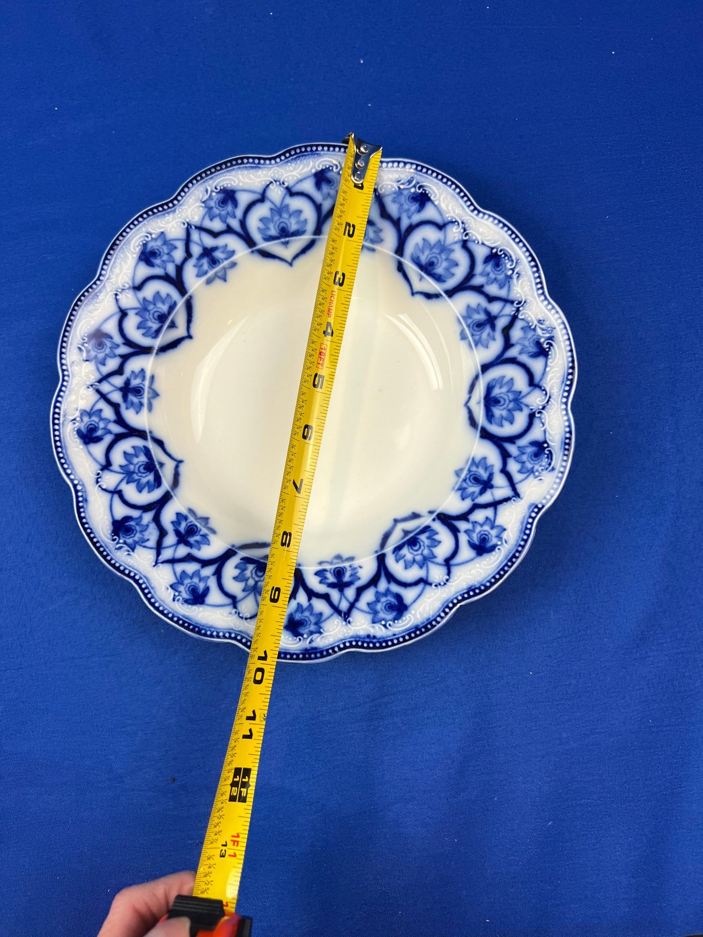 Antique Grindley Haddon Flow Blue Rimmed Bowl - Signed On Base