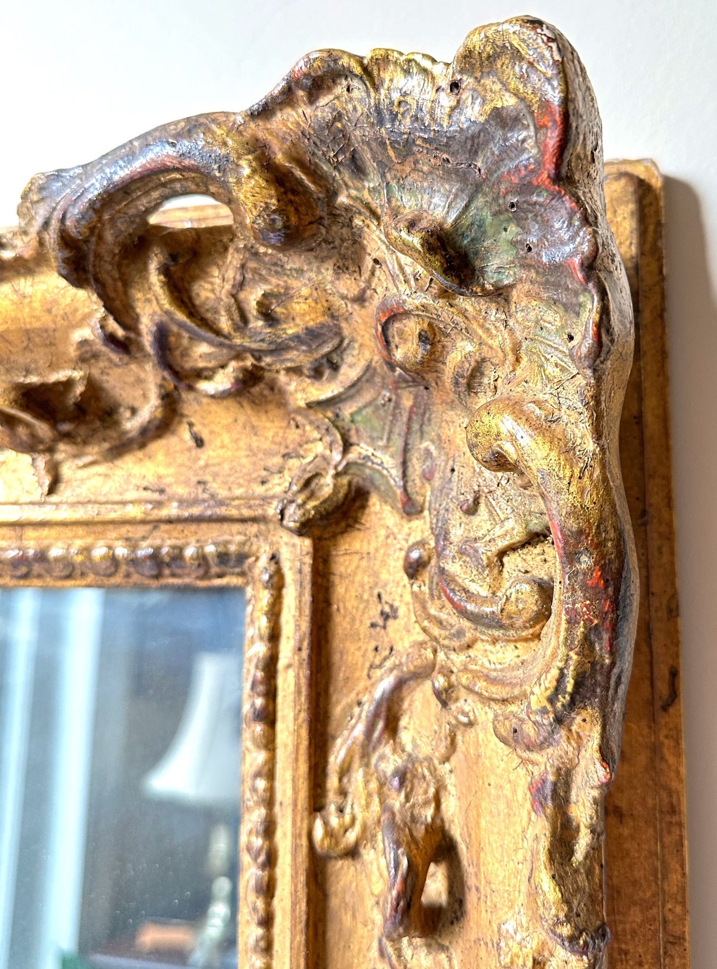 Vintage Italian Gilded Carved Wood Mirror