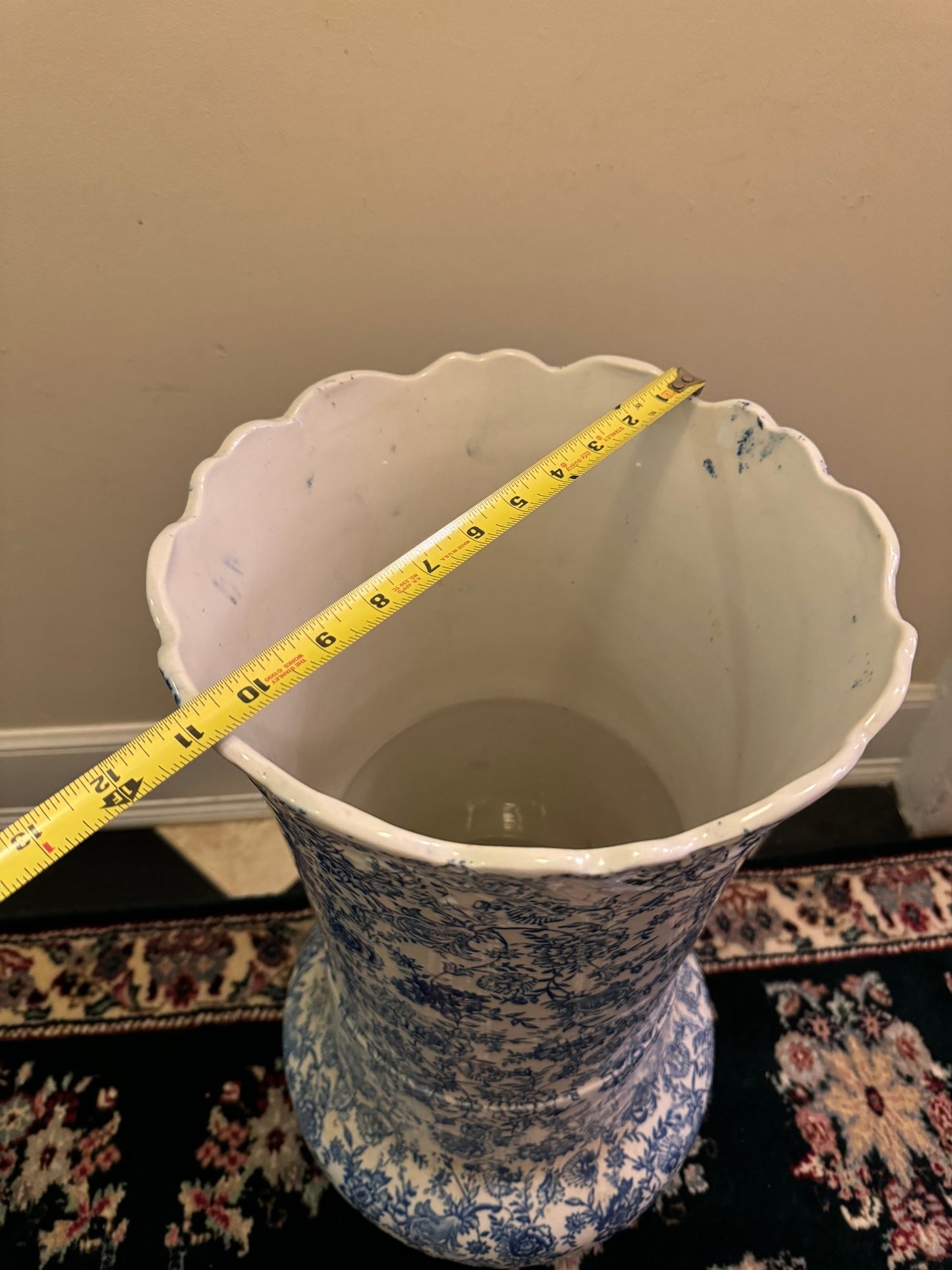 Antique Blue & White Umbrella Stand