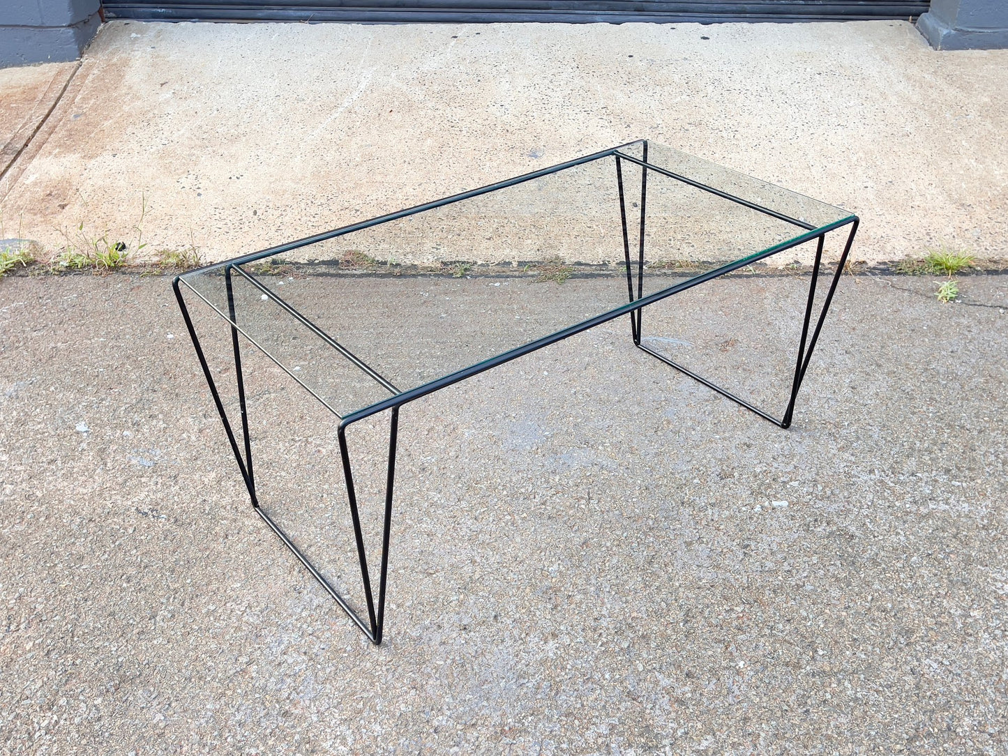 Vintage Metal And Glass Top Coffee Table Sauze Style