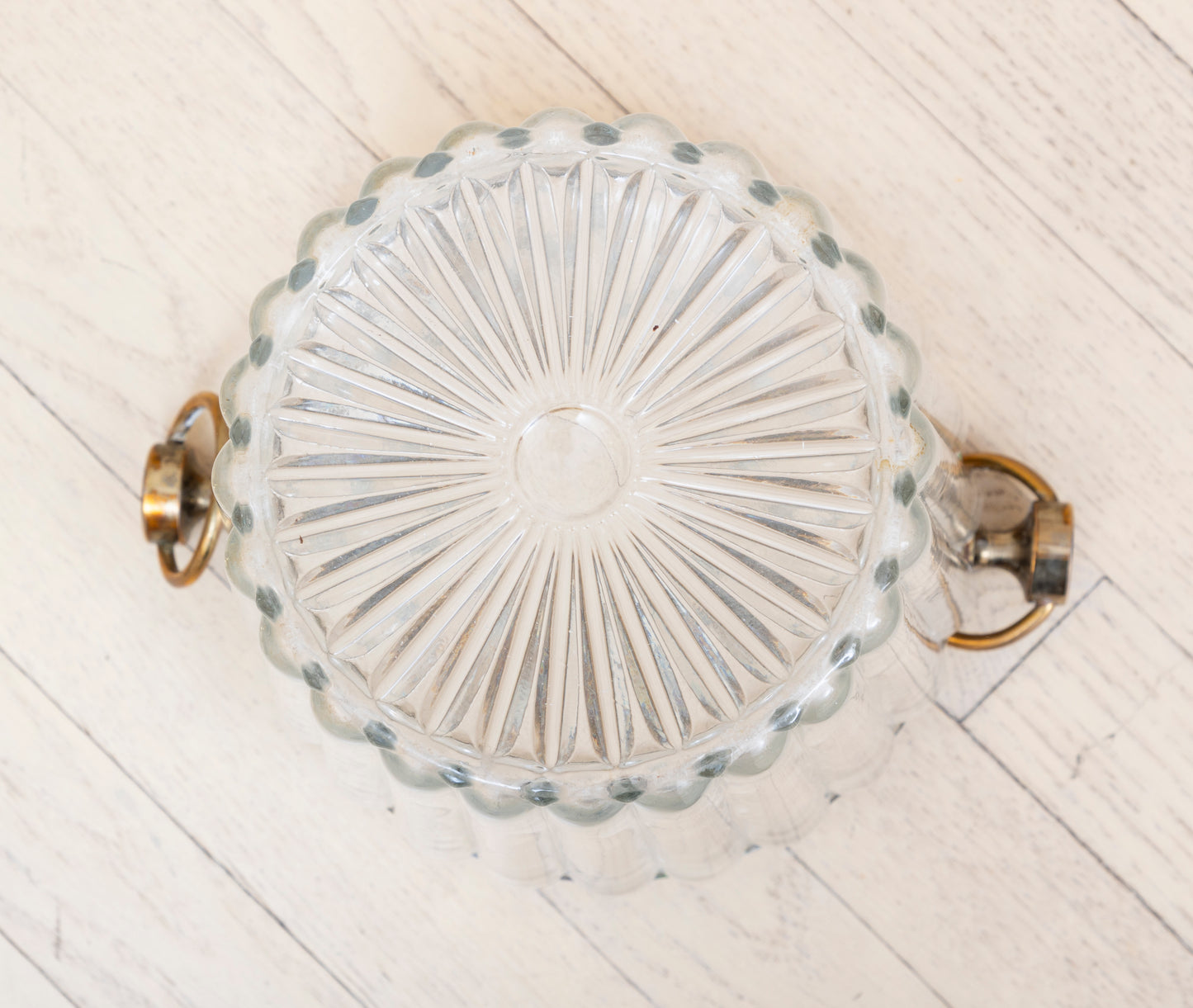 Brass And Crystal Ice Bucket