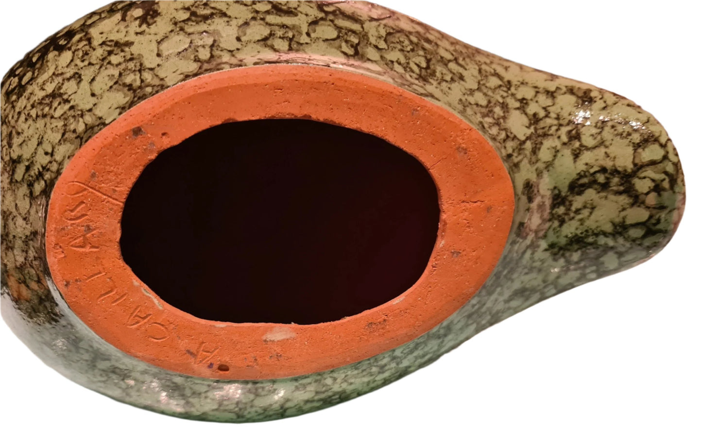 Green Bird, Ceramic, signed