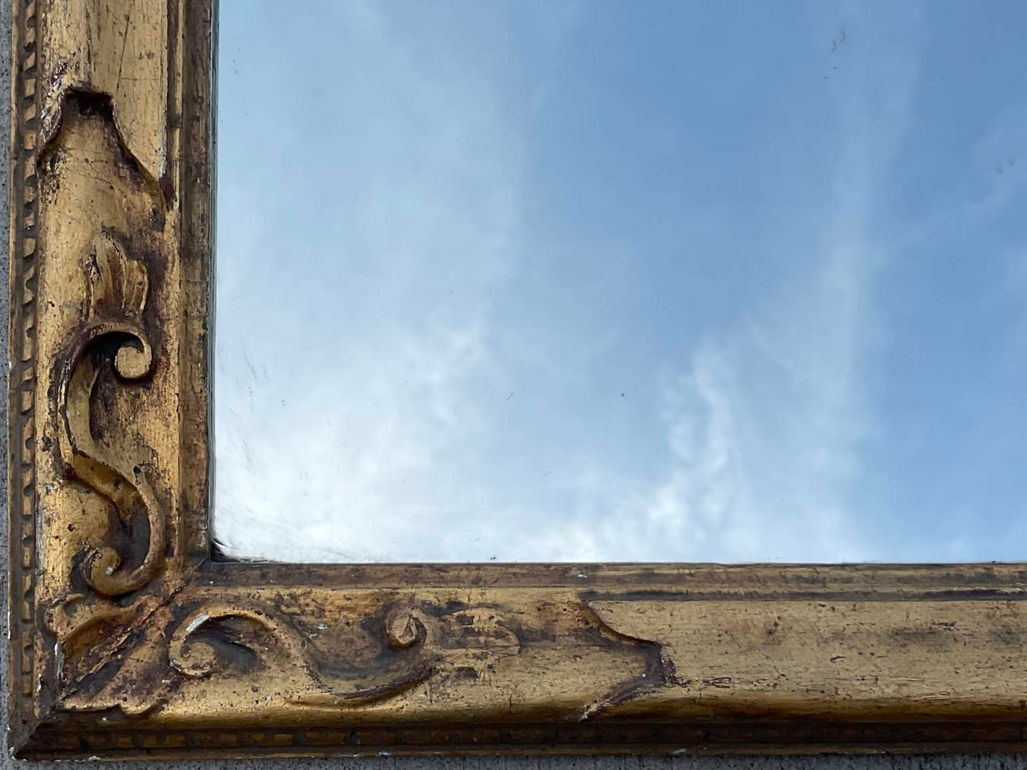 Antique Hand Carved Gilt Wood Mirror