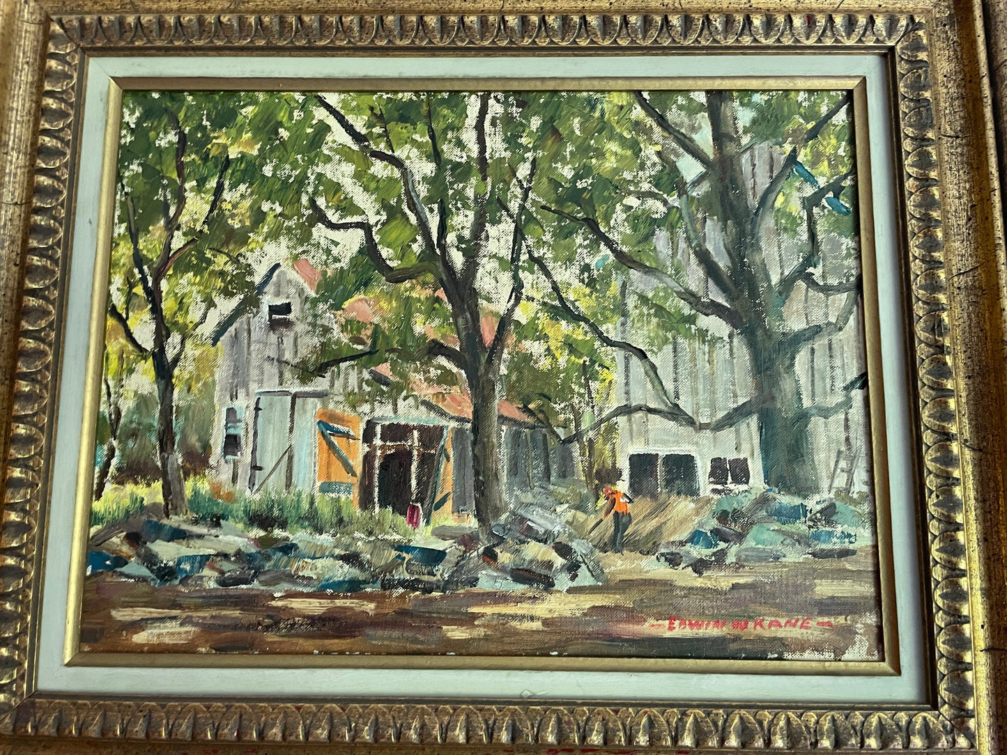 EDWIN KANE, American 29th C, Signed, oil on board