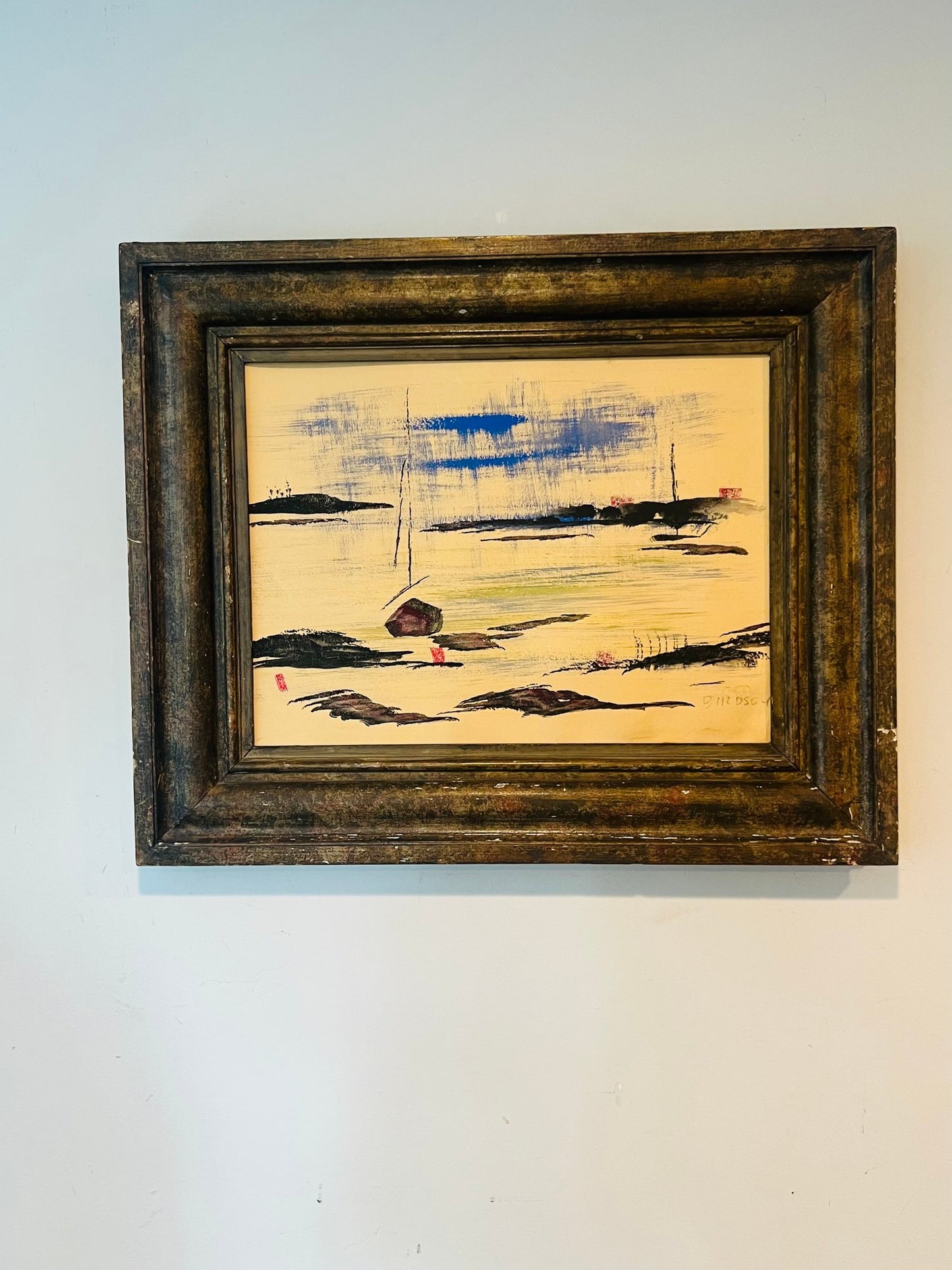 Alfred Birdsey Watercolor In Antique Frame,Original- Signed "Birdsey"