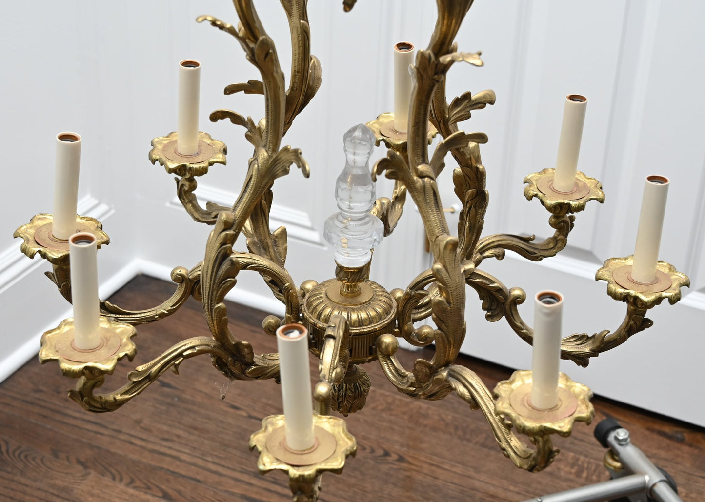 French Rococo Revival Gilt Bronze Eight-light Chandelier