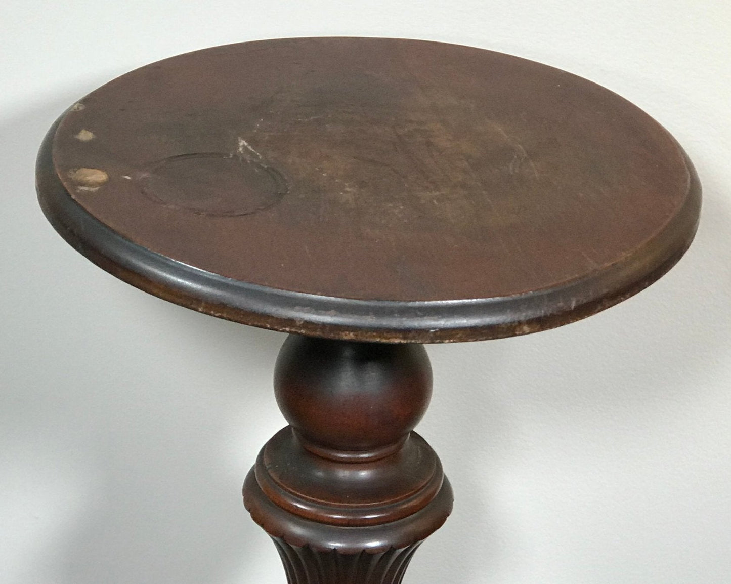 Antique Fluted Walnut Victorian Pedestal