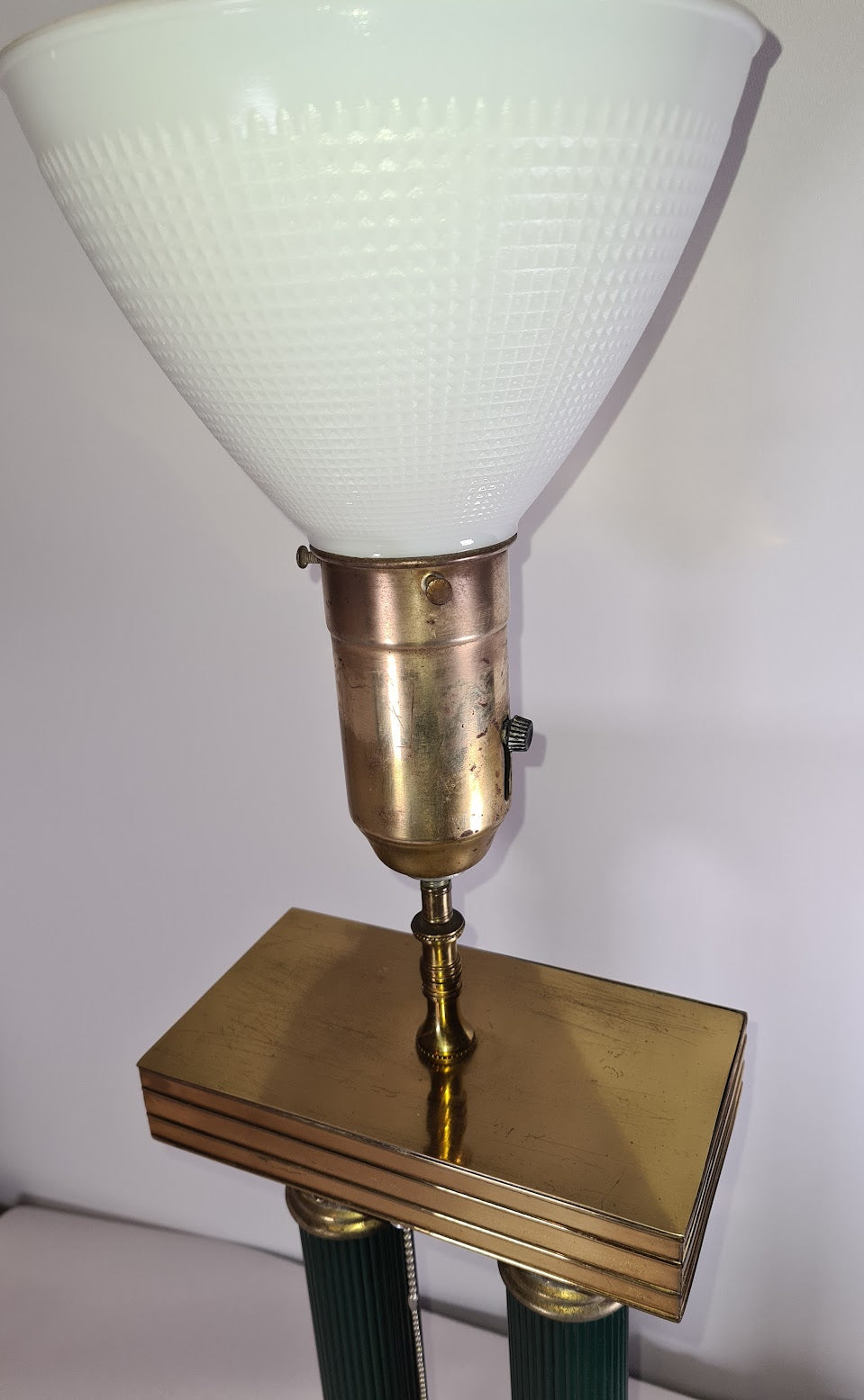 Antique Tall Table Lamp with Corinthian Columns