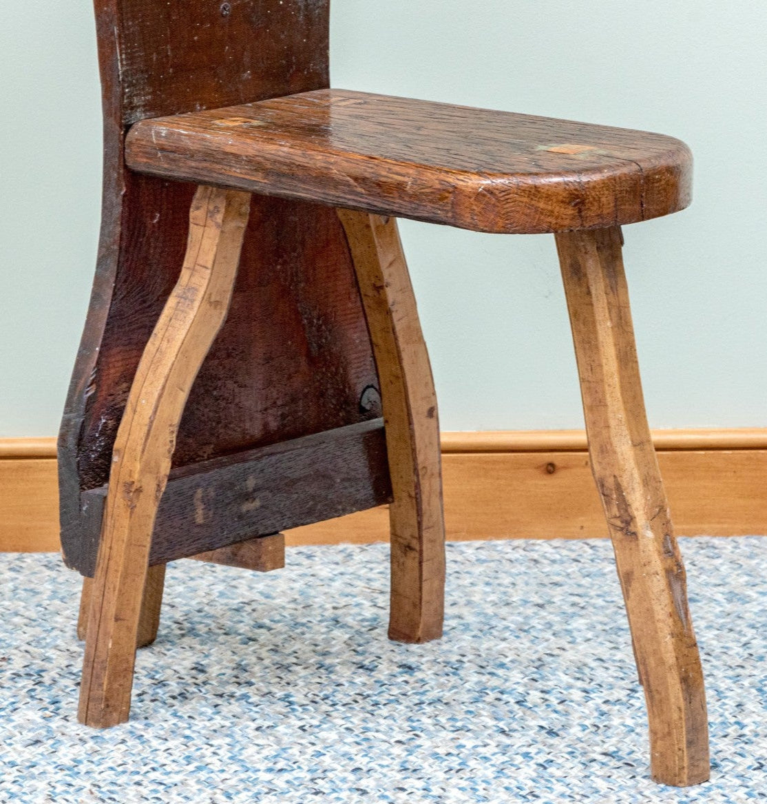 One of a Kind Artisanal Primitive Hand-Carved Wood Chair