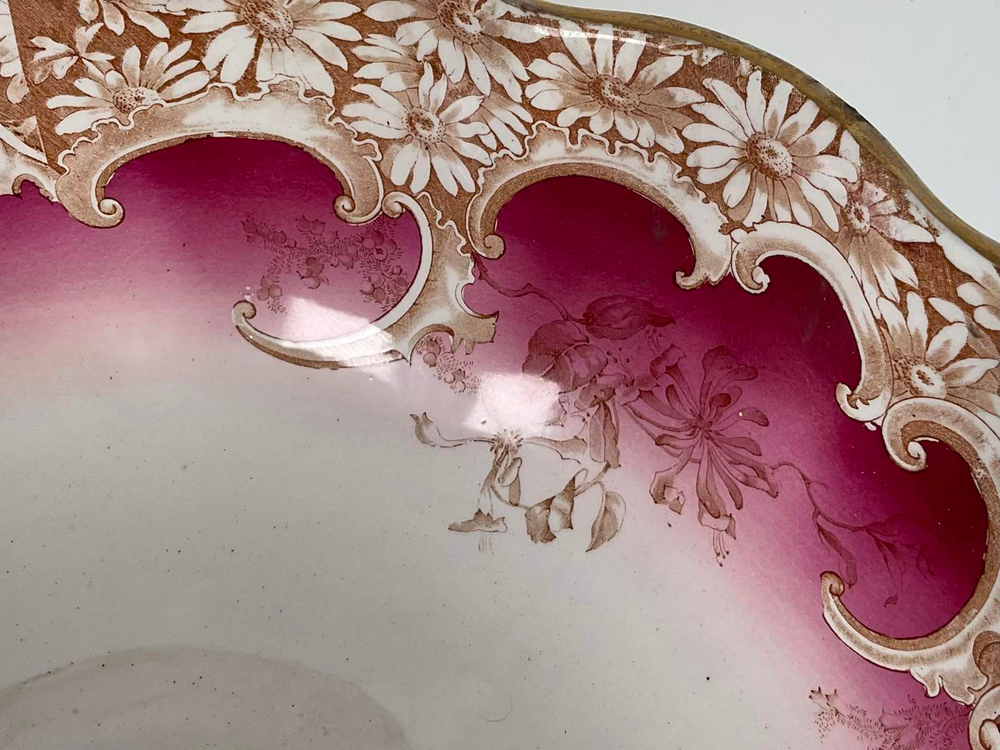 Antique Furnivals Porcelain Punchbowl