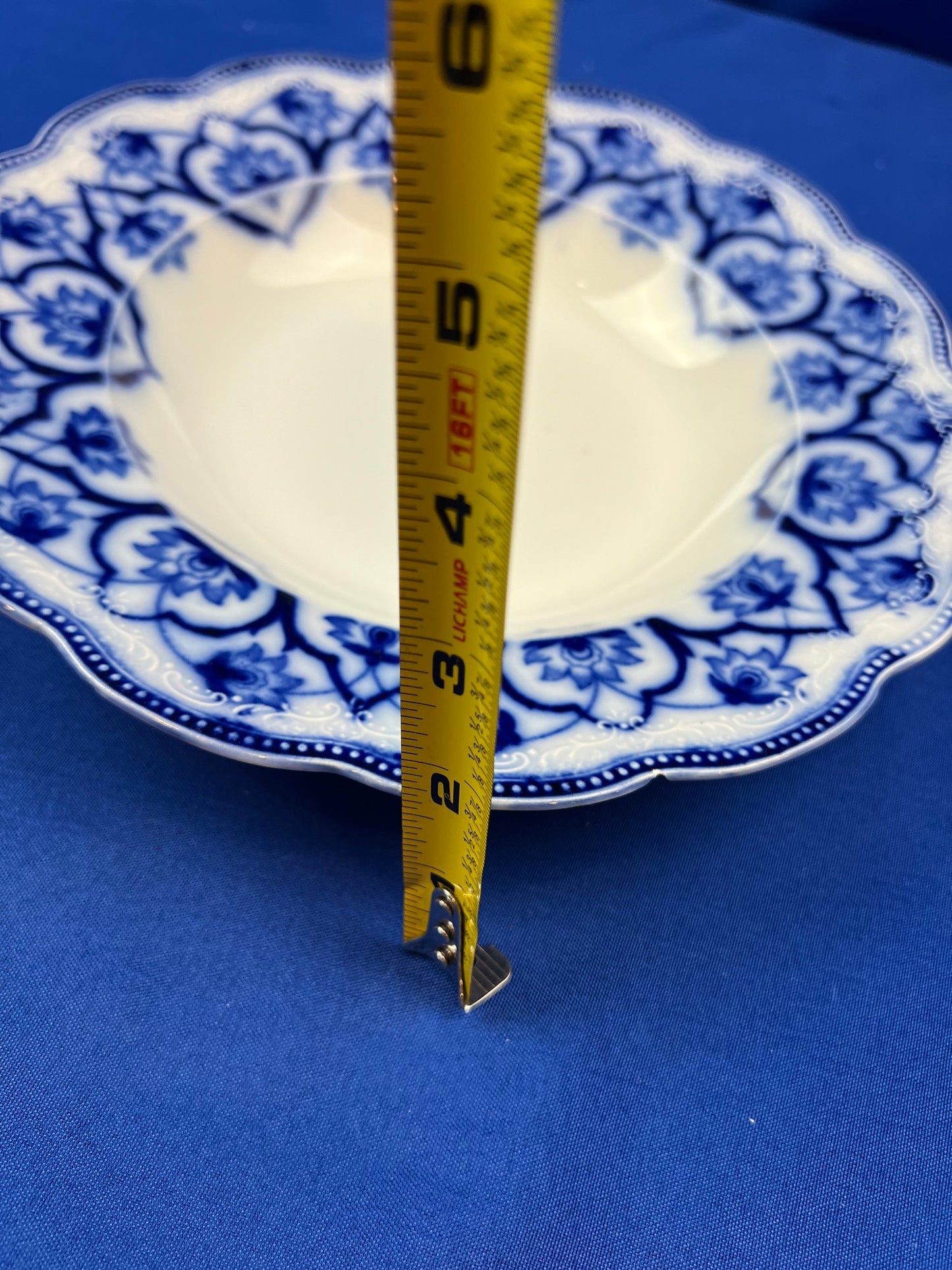 Antique Grindley Haddon Flow Blue Rimmed Bowl - Signed On Base