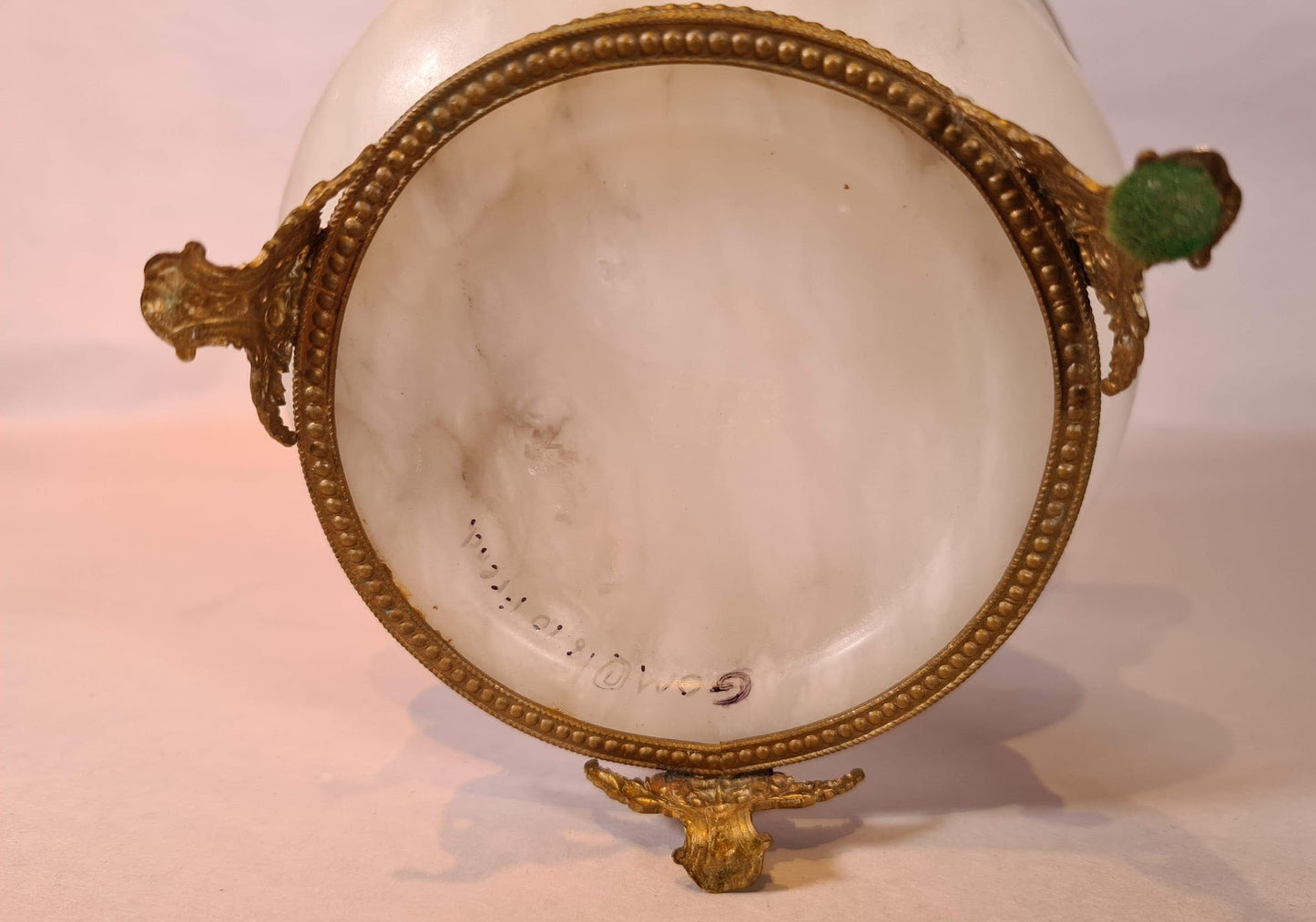 Ornated Marble Urn/Vase with brass stand