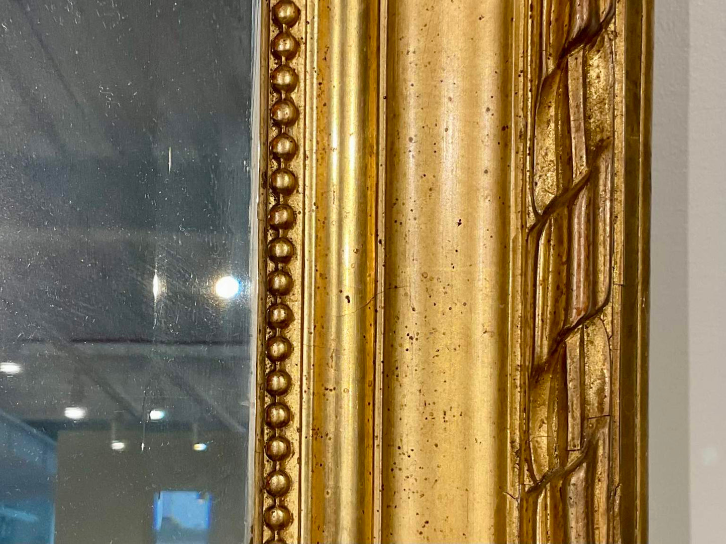 70” Tall Vintage Gilt Beveled Mirror