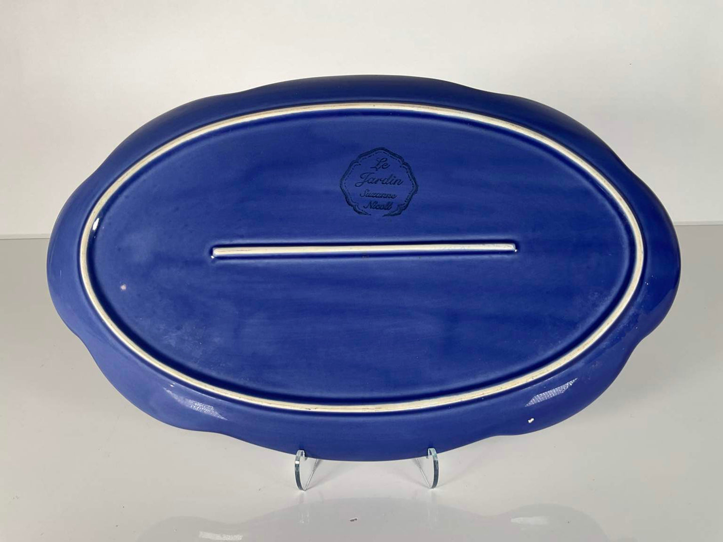 Blue Ceramic Platter “Le Jardin” By Suzanne Nicoll