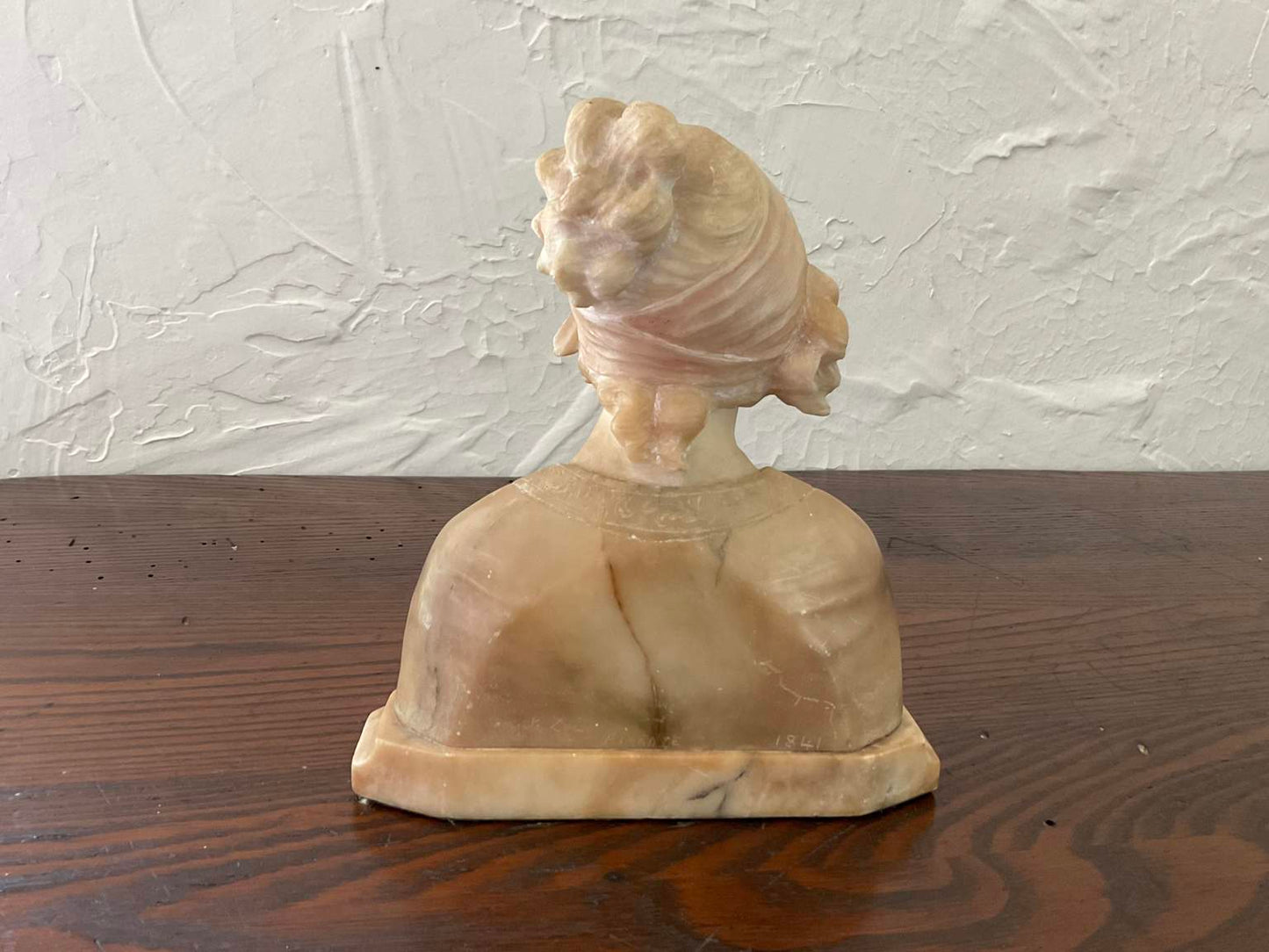 Alabaster Bust Of A Young Woman, Signed (1841, Firenze)