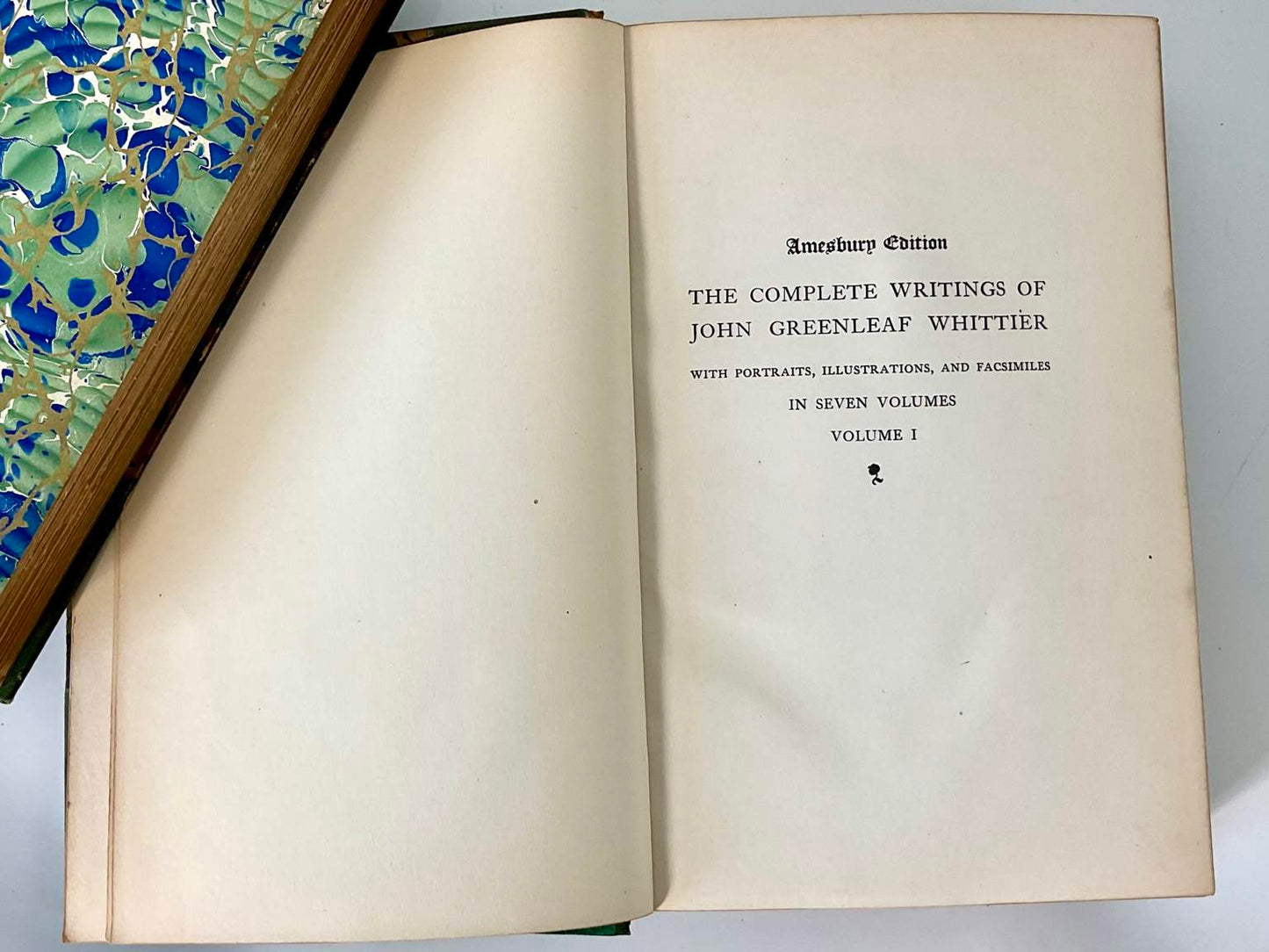 Antique John Greeleaf Whittier Complete Writings, 7 Volume Complete Set