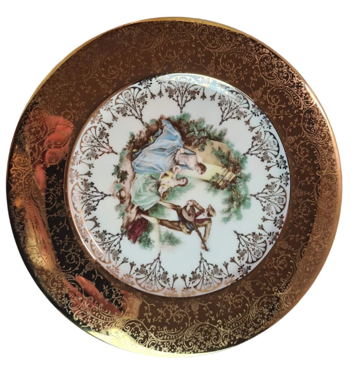 Vintage Joh Peters Le Petite Dinner Plate 6pcs & W. S. George Radisson Gold Gilt Bowl