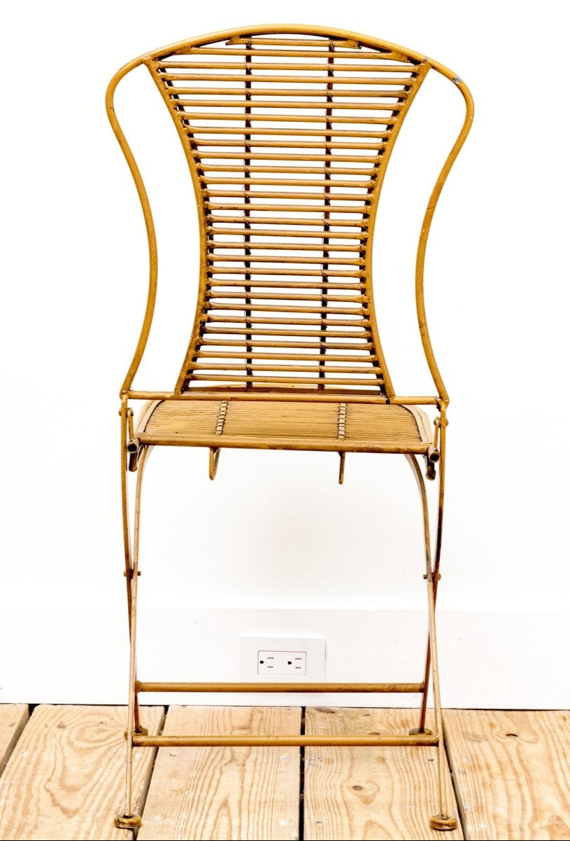 Stunning Bronzed Finished Faux Bamboo Aluminum Folding Chair