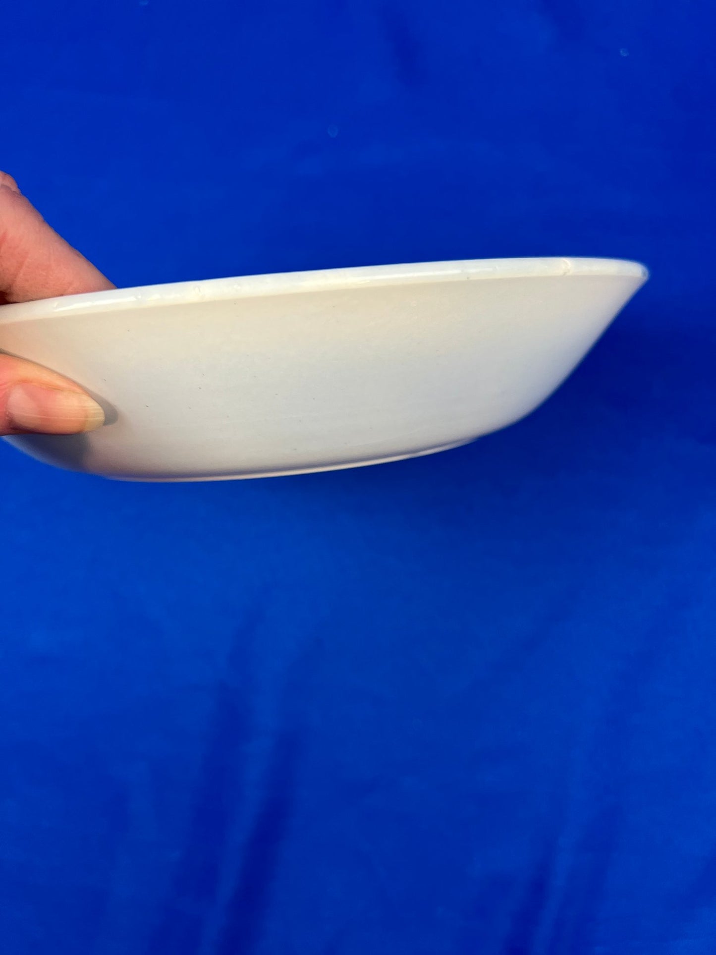 Antique Opaque Luneville France Flow Blue Rimmed Bowl - Signed On Base