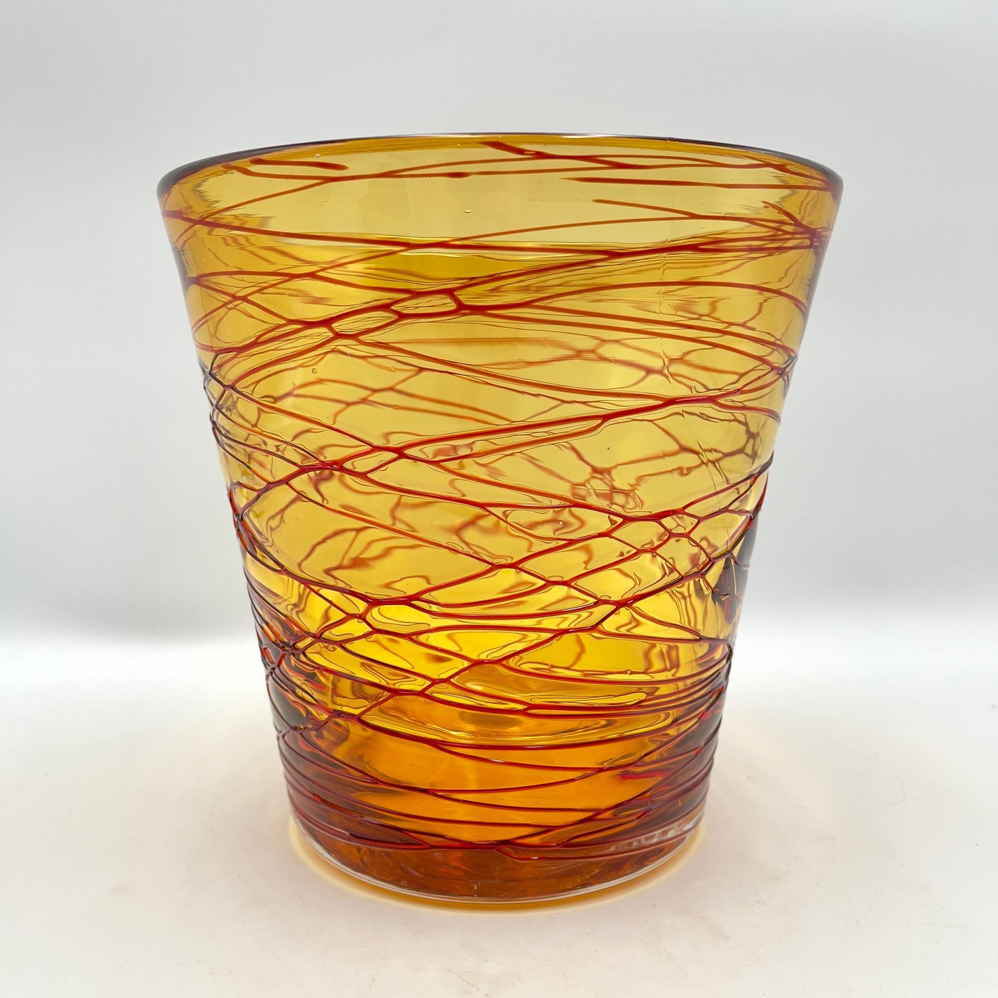 Vintage Durand Threaded Amber Art Glass Champagne Wine Cooler