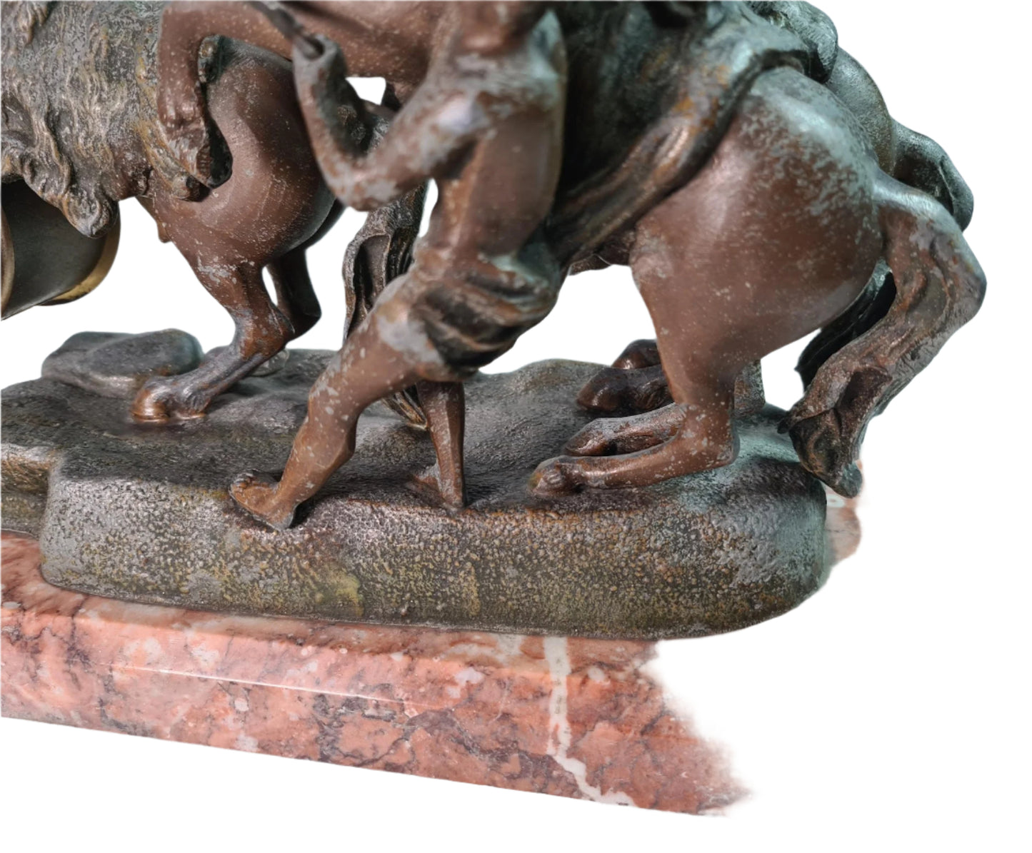 Rare Mantle Clock with Horses and Trainer, "Fabrication Francaise Paris France" Seal