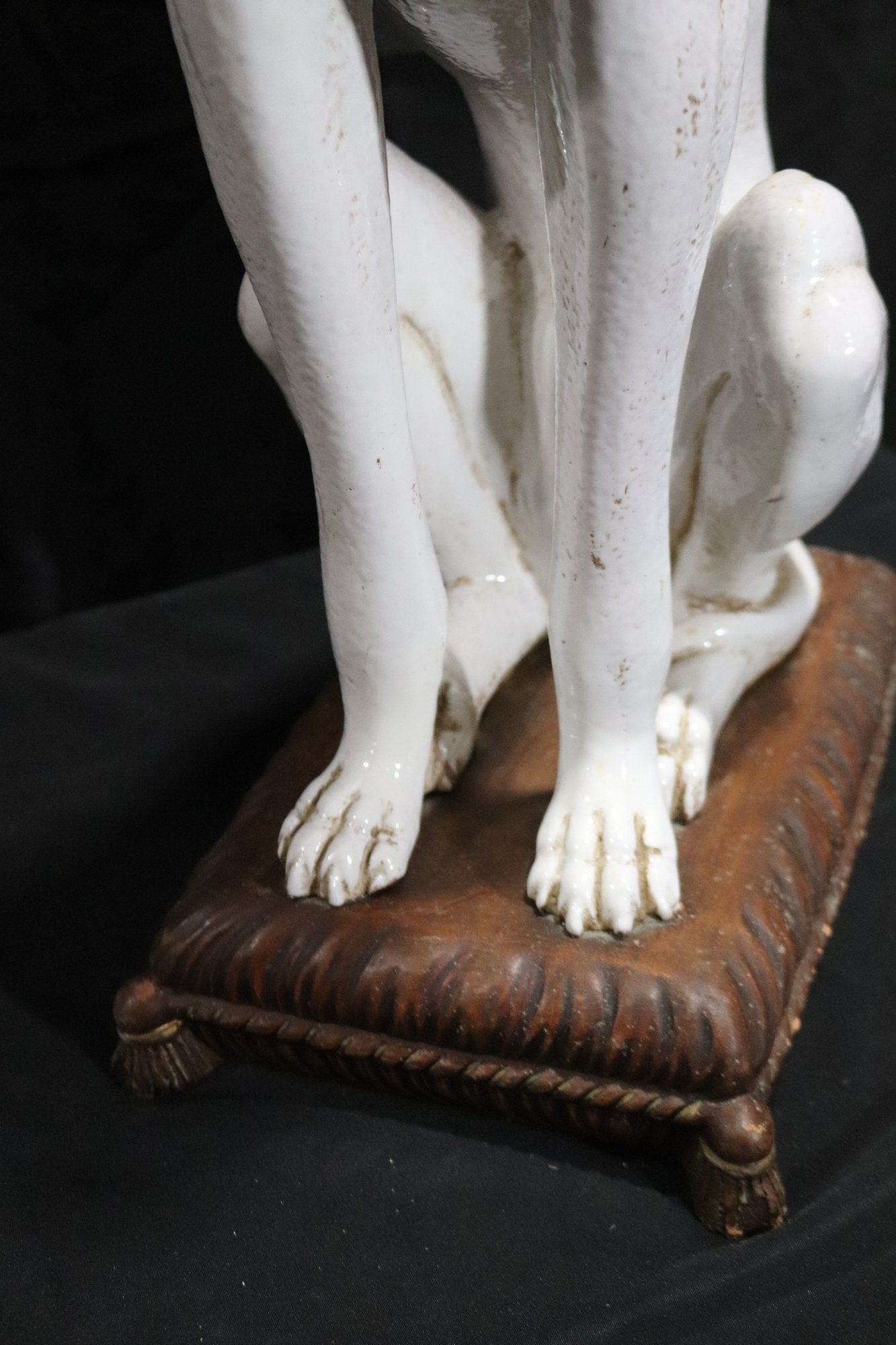 Vintage Mid Century Greyhound Ceramic Statue Made In Italy