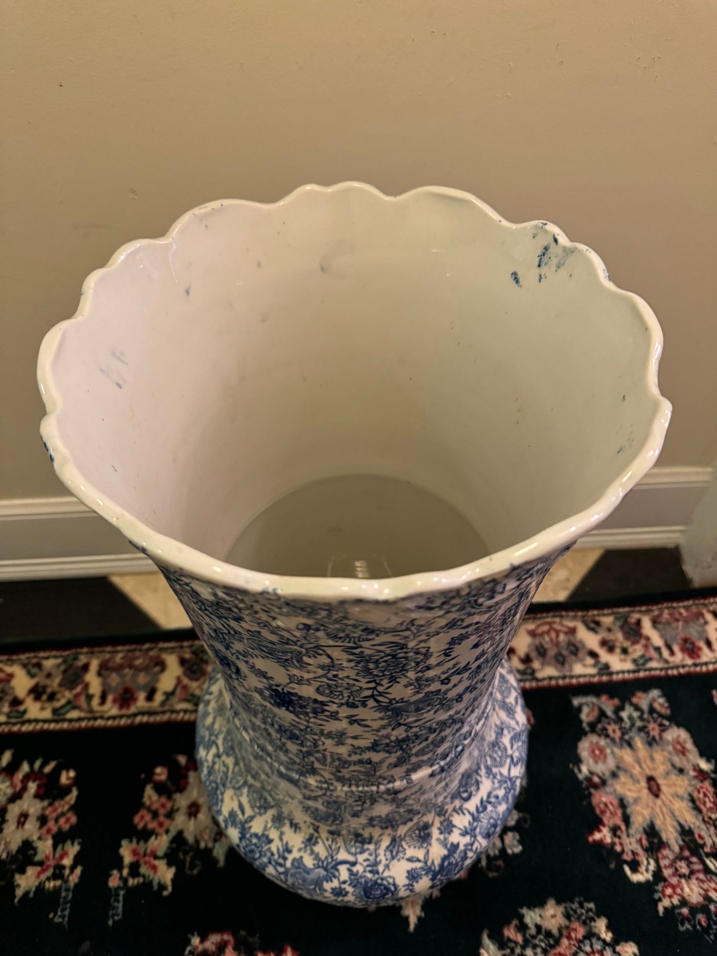 Antique Blue & White Umbrella Stand