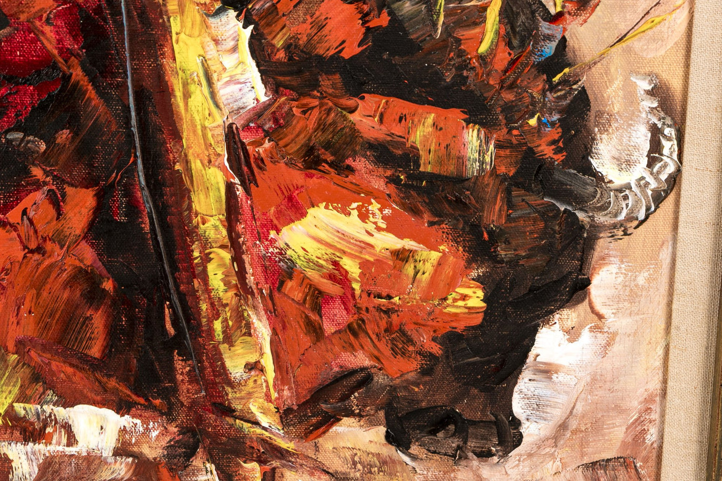 Impressive Matador With Bull, Oil on Canvas, Signed