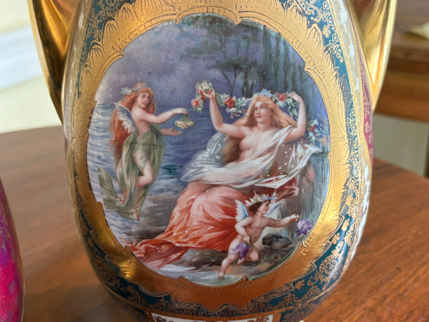 Pair Of Schierholz Fine German Porcelain Vases-Urns Late 19th-Early 20th Century