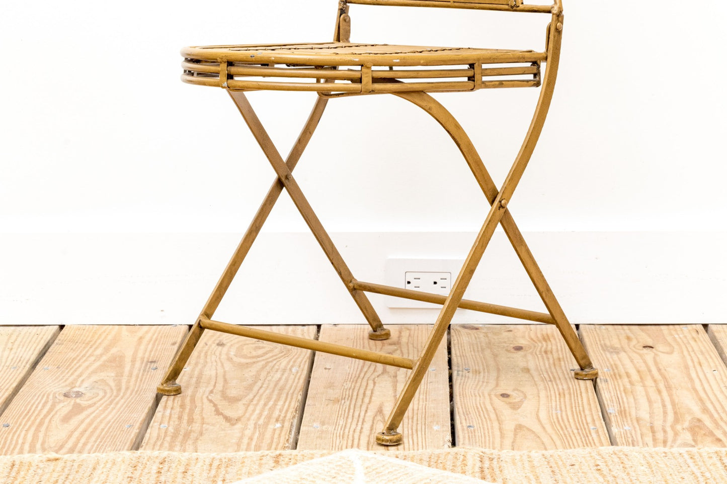 Stunning Bronzed Finished Faux Bamboo Aluminum Folding Chair
