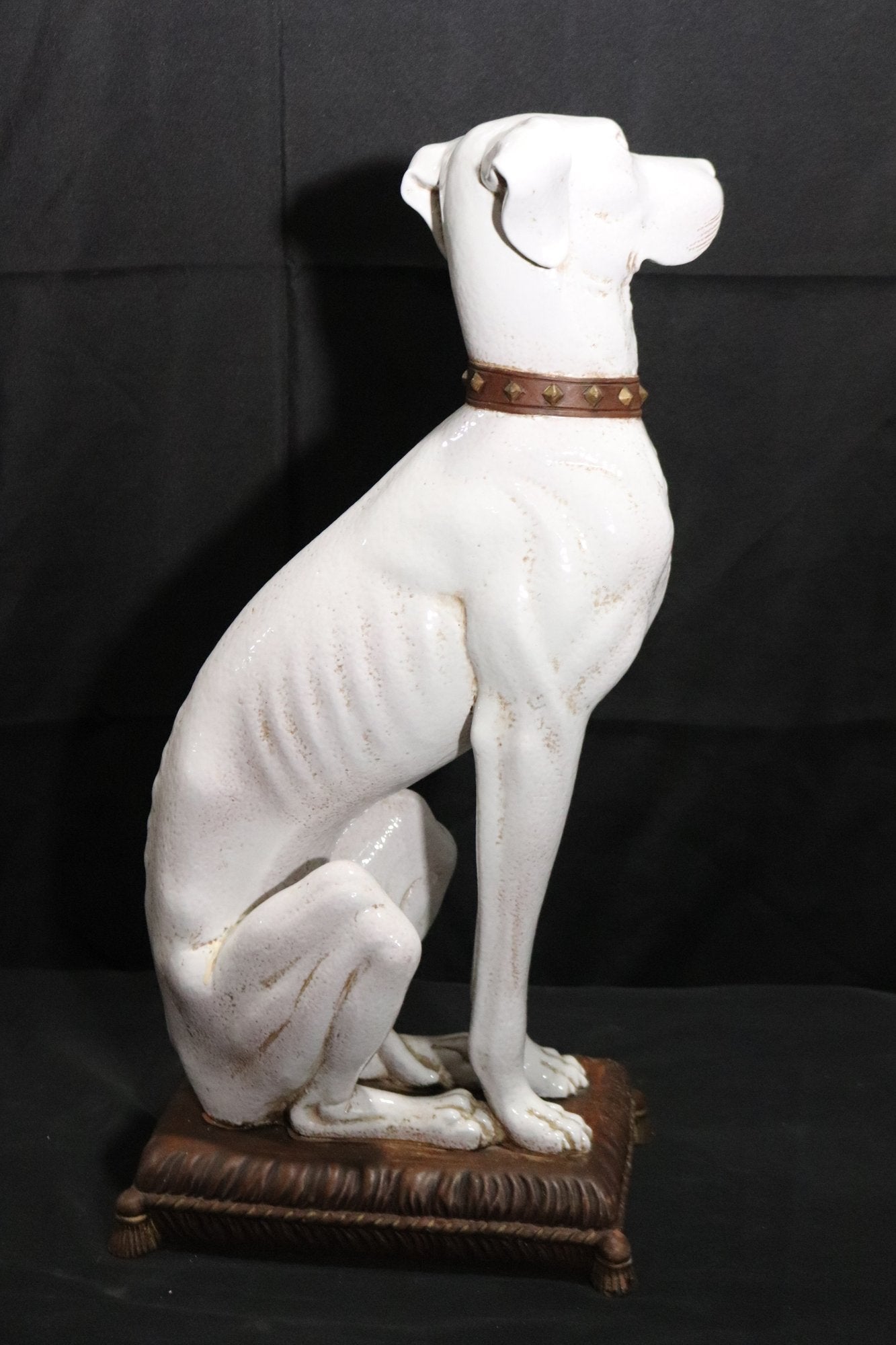 Vintage Mid Century Greyhound Ceramic Statue Made In Italy